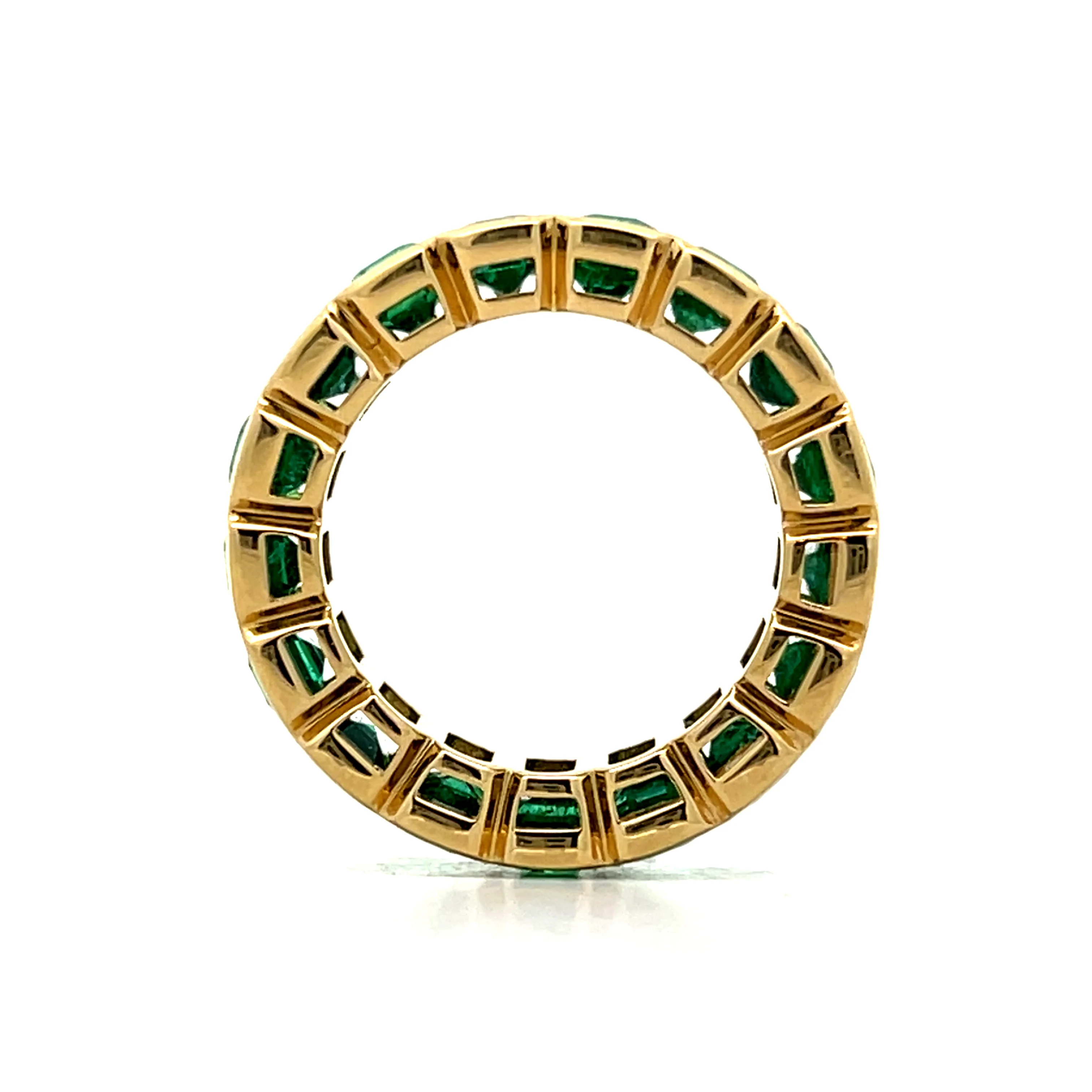 9.80 Emerald Cut Emerald Eternity Band in 18k - Image 4