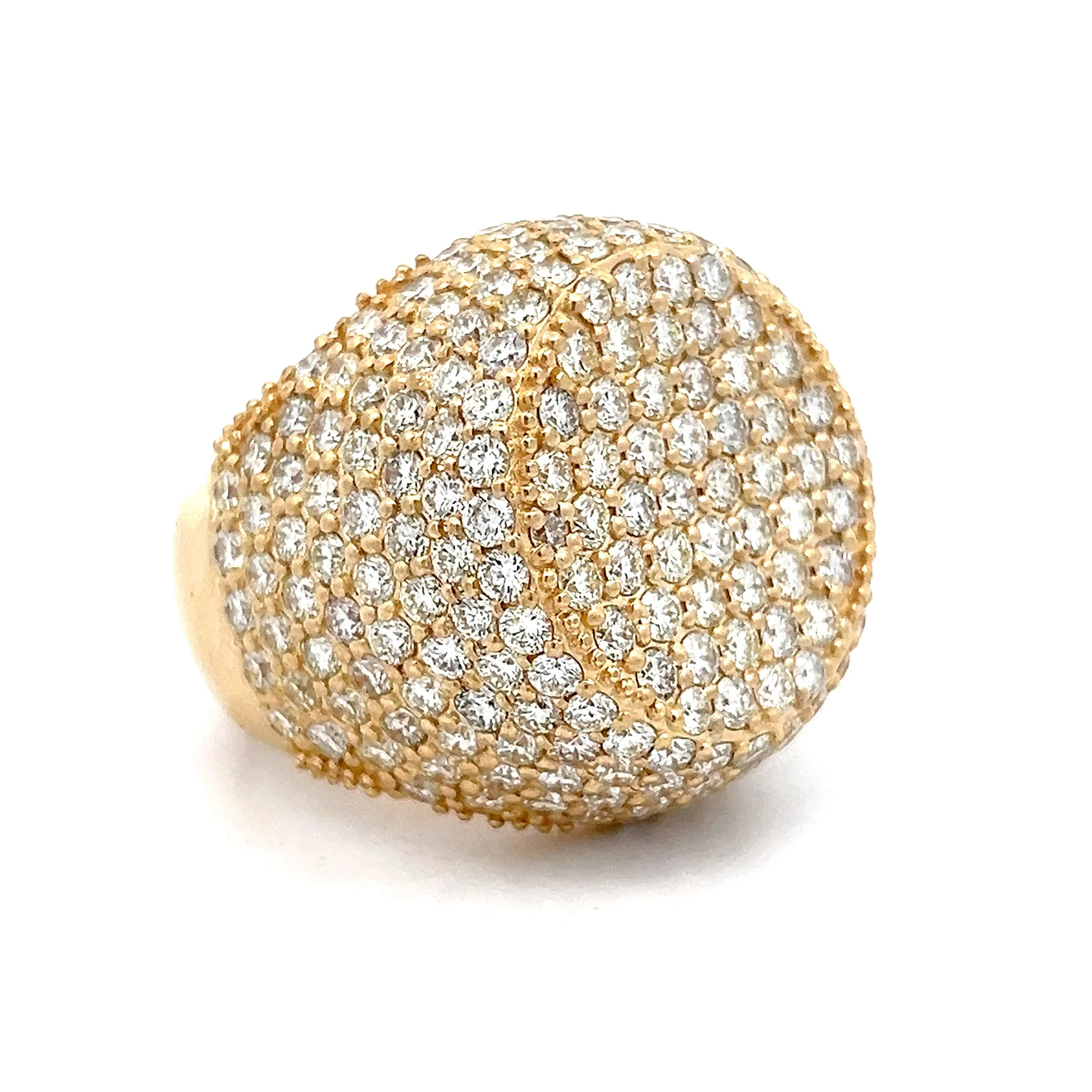 9.80 Pave Diamond Cocktail Ring in 14k Yellow Gold - Image 3