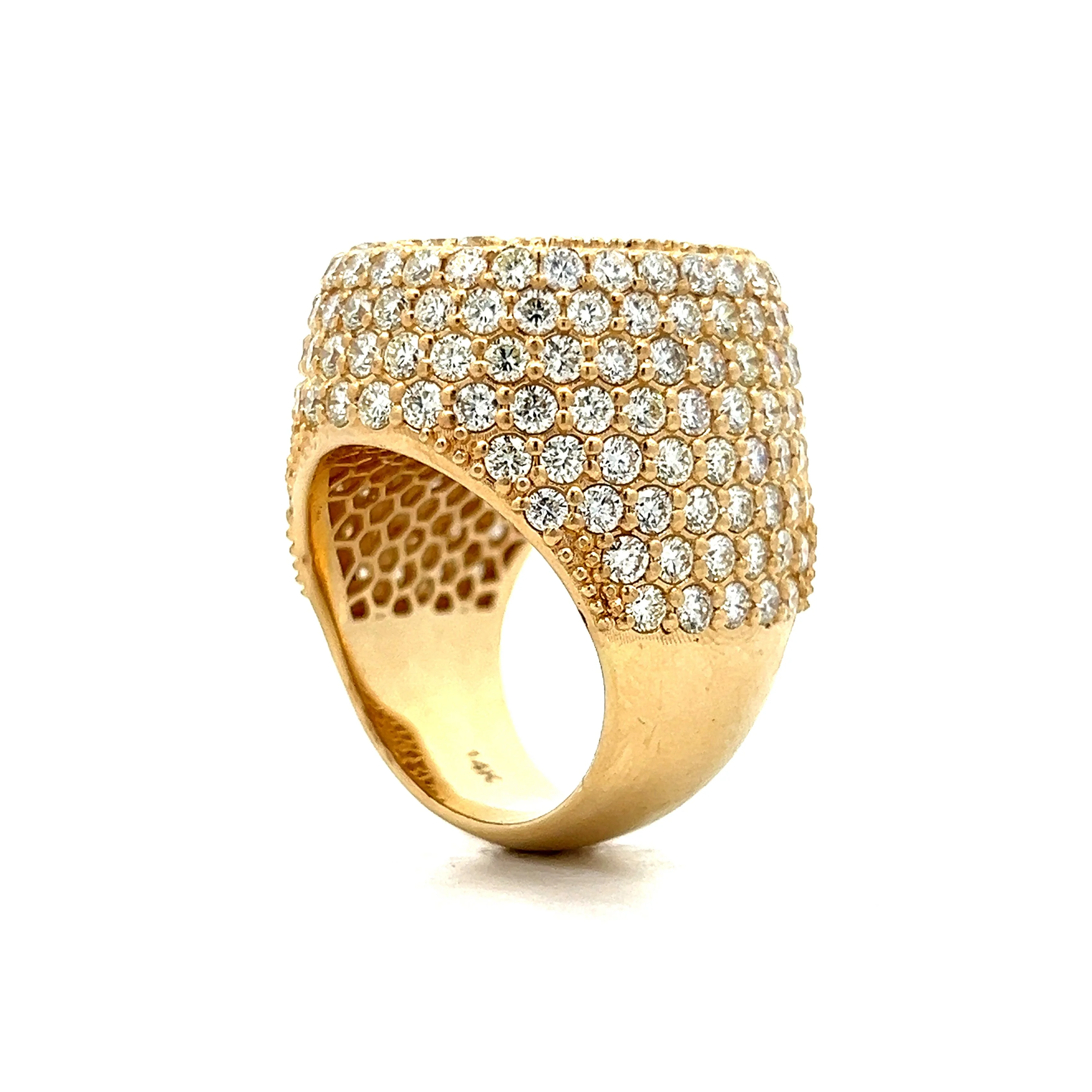 9.80 Pave Diamond Cocktail Ring in 14k Yellow Gold - Image 5