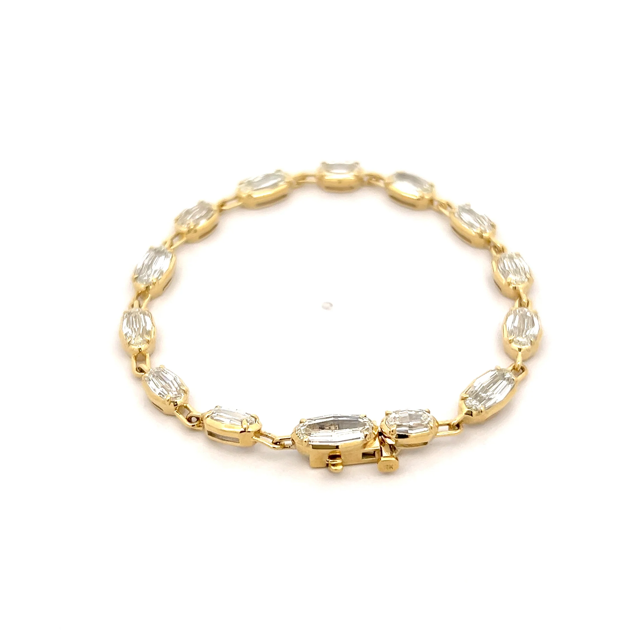 9.89 Diamond Paperclip Link Bracelet 18k Yellow Gold - Image 3