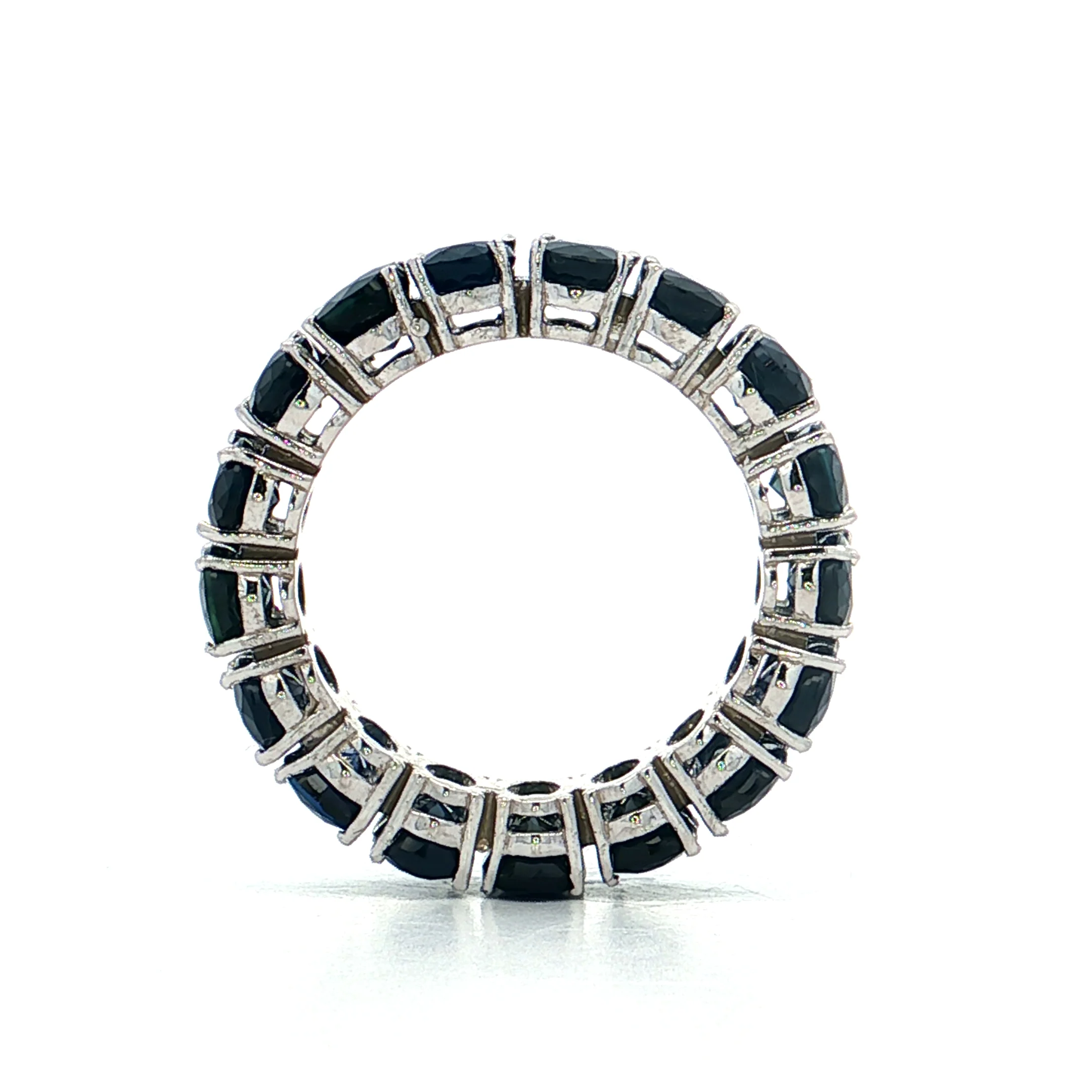 9 Carat Oval Sapphire Eternity Band 14k White Gold - Image 5