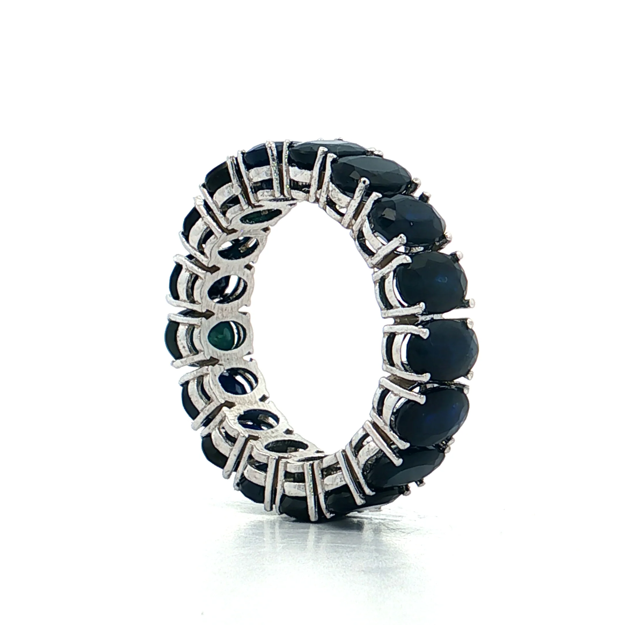 9 Carat Oval Sapphire Eternity Band 14k White Gold - Image 6