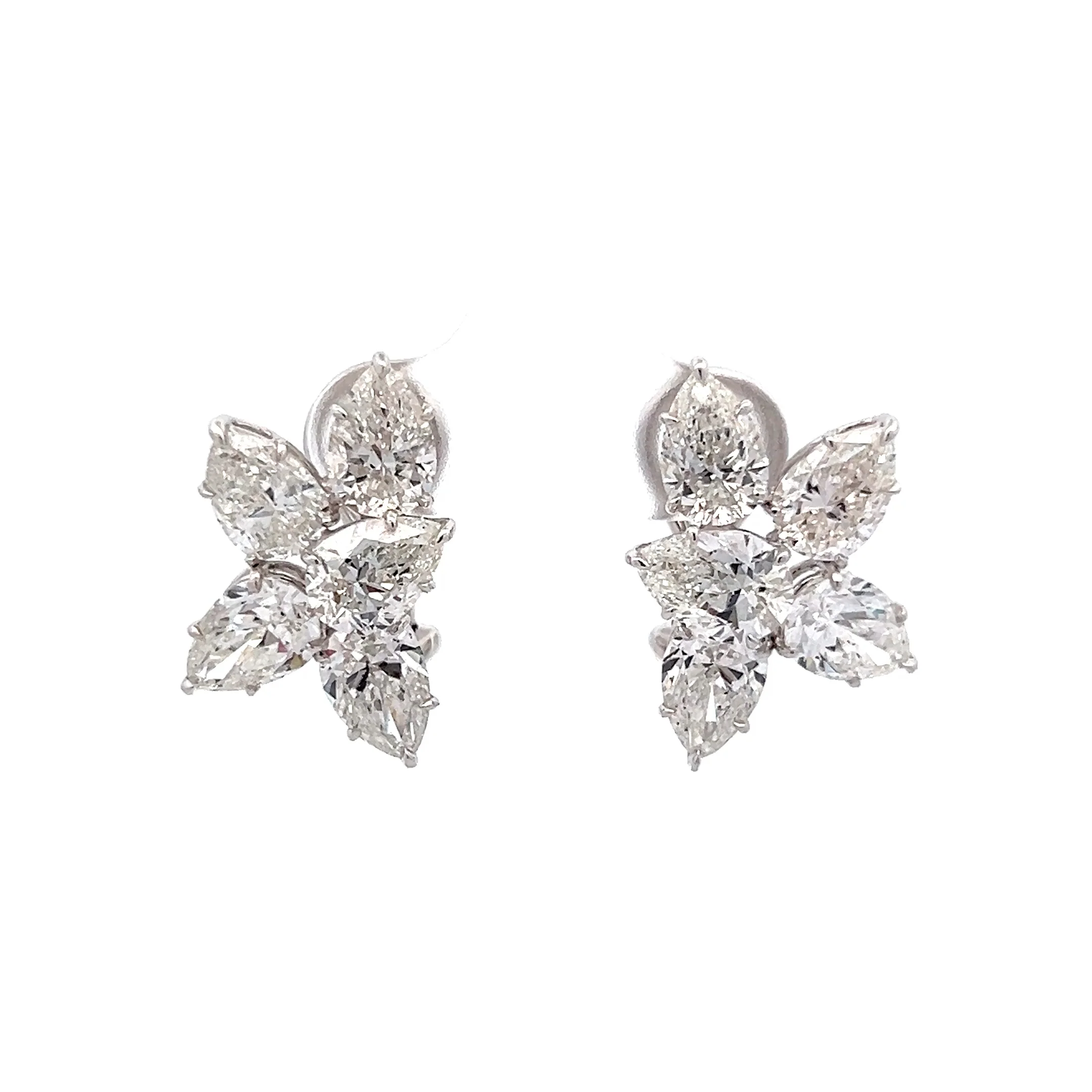 9 Carat Pear Diamond Earring Studs in 18k