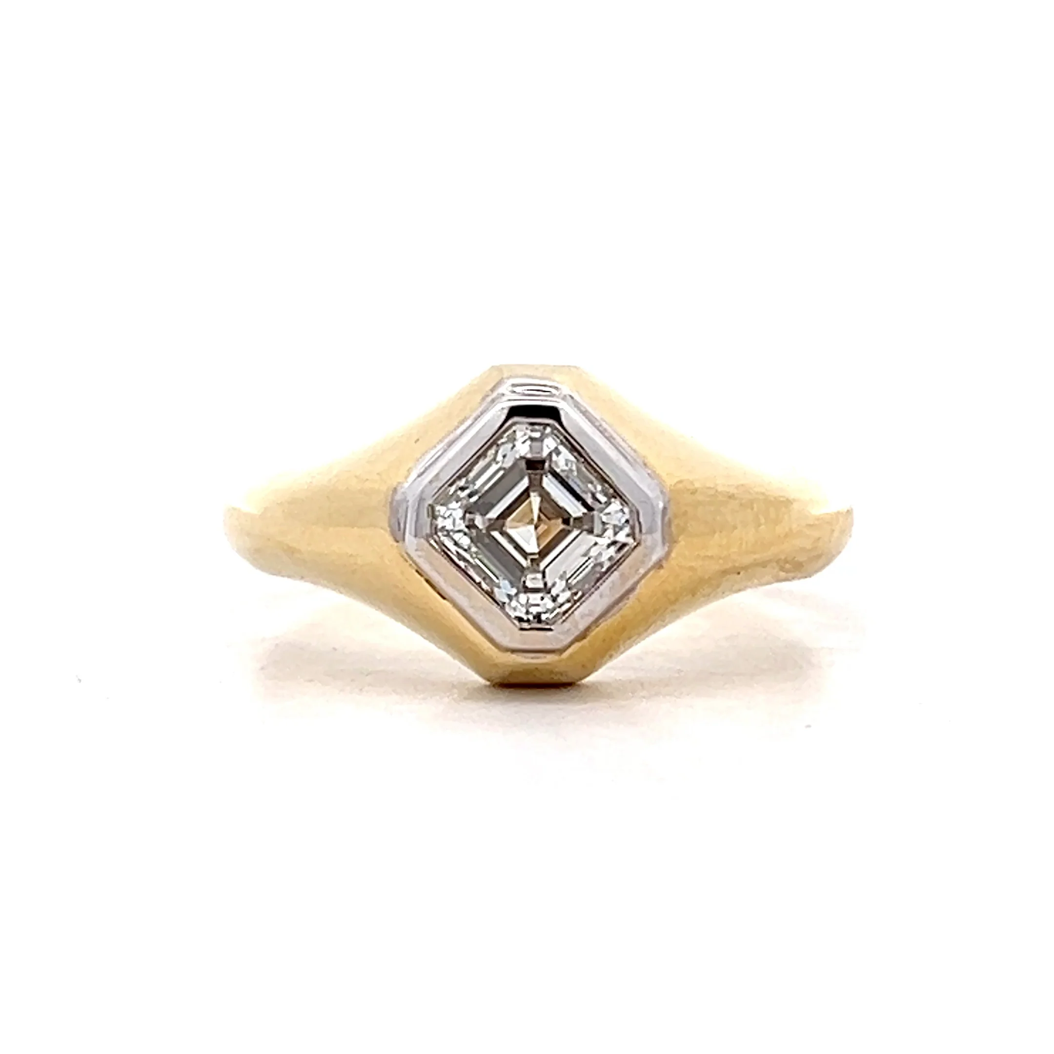 .90 Asscher Diamond Two-Tone Engagement Ring in 18k
