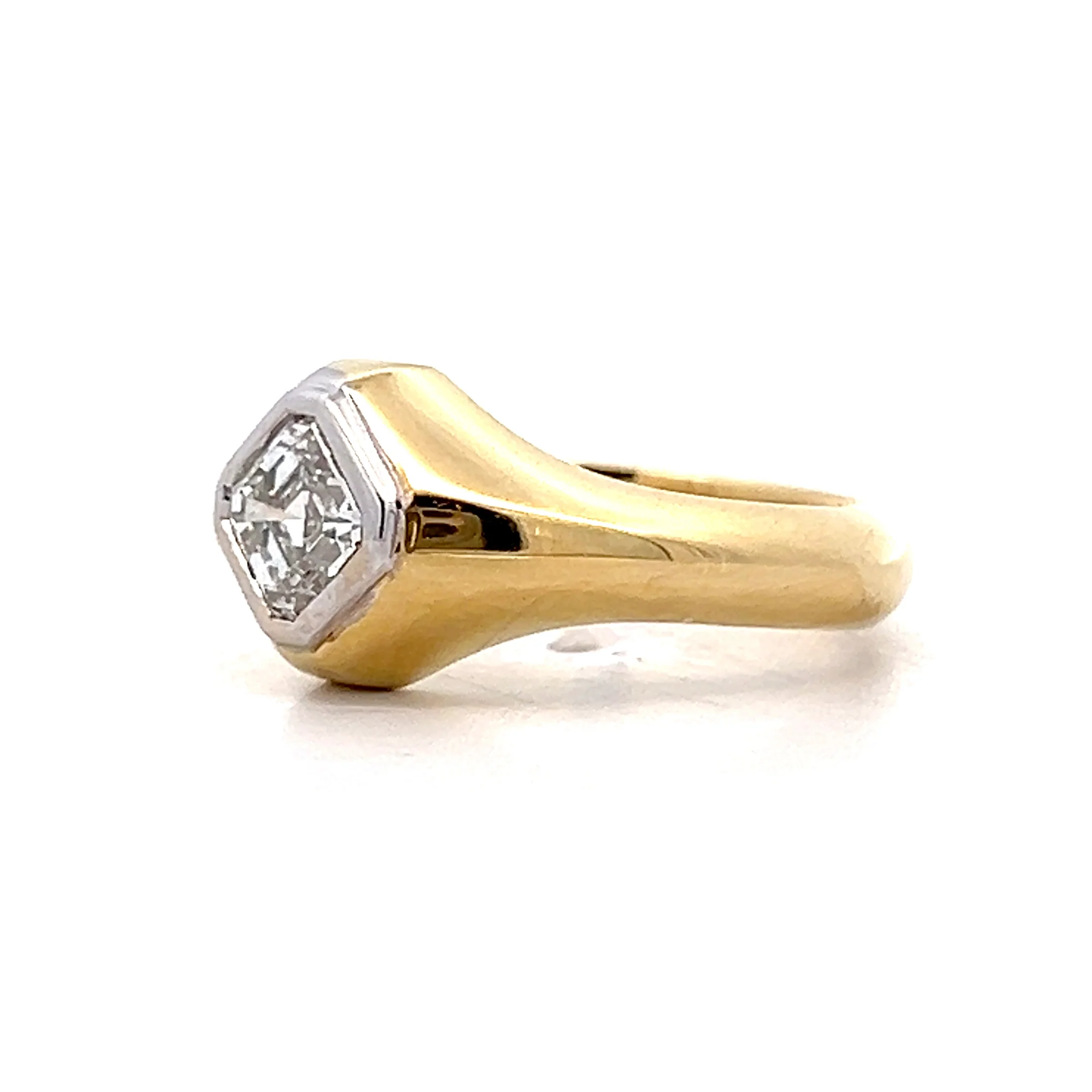 .90 Asscher Diamond Two-Tone Engagement Ring in 18k - Image 2