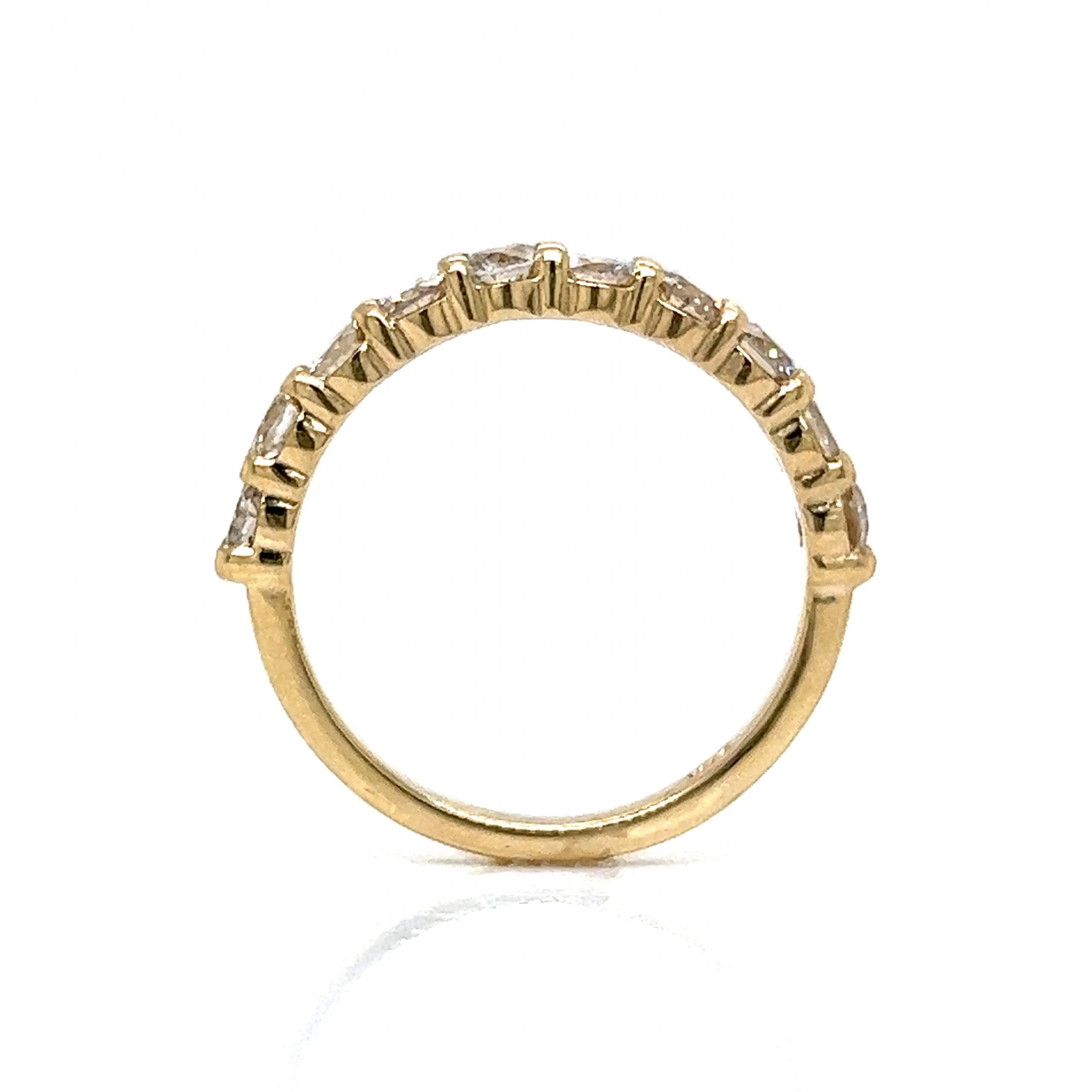 .90 Diamond Half Eternity Wedding Band in 14k Yellow Gold - Image 4