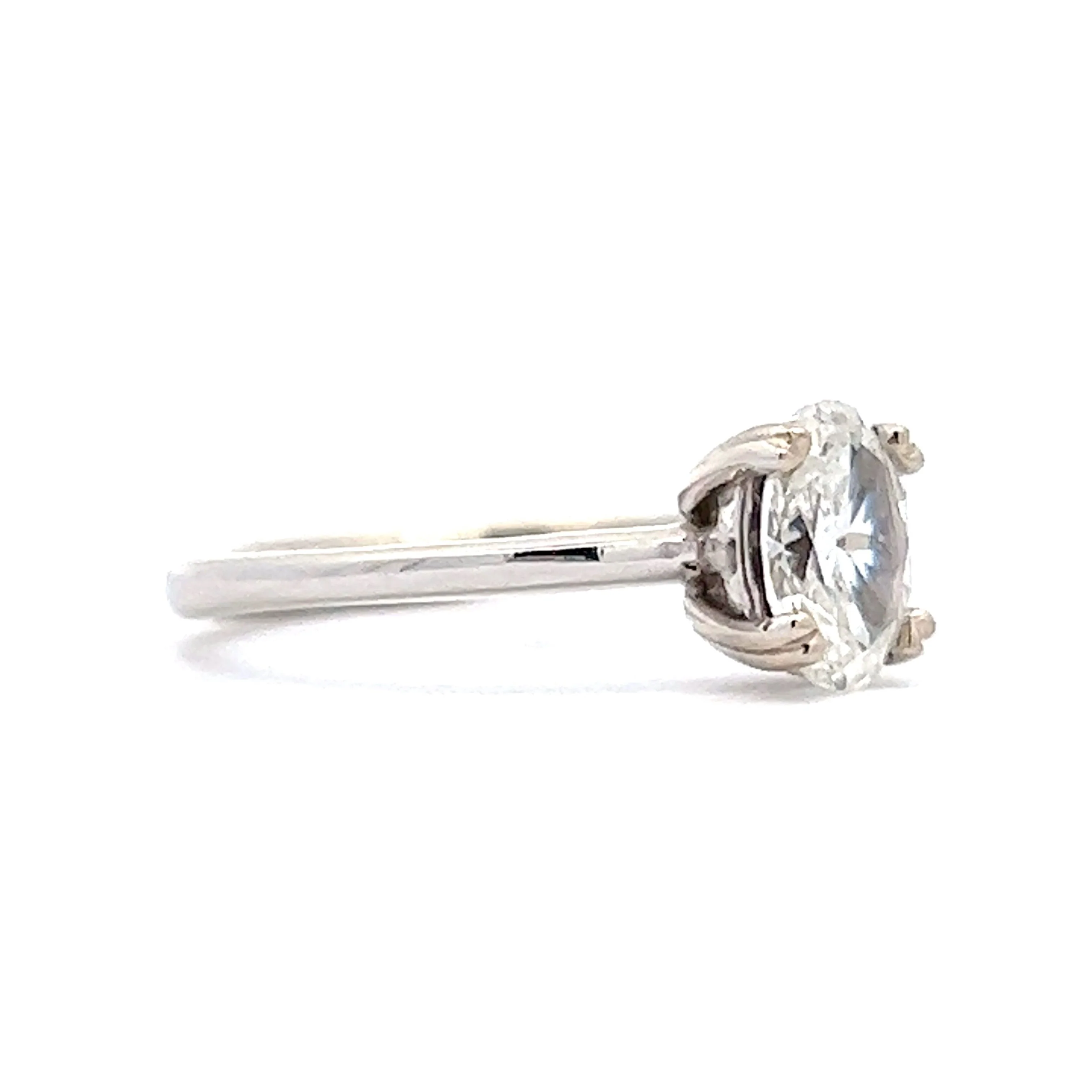 .90 GIA Oval Cut Diamond Engagement Ring in 14k White Gold - Image 3