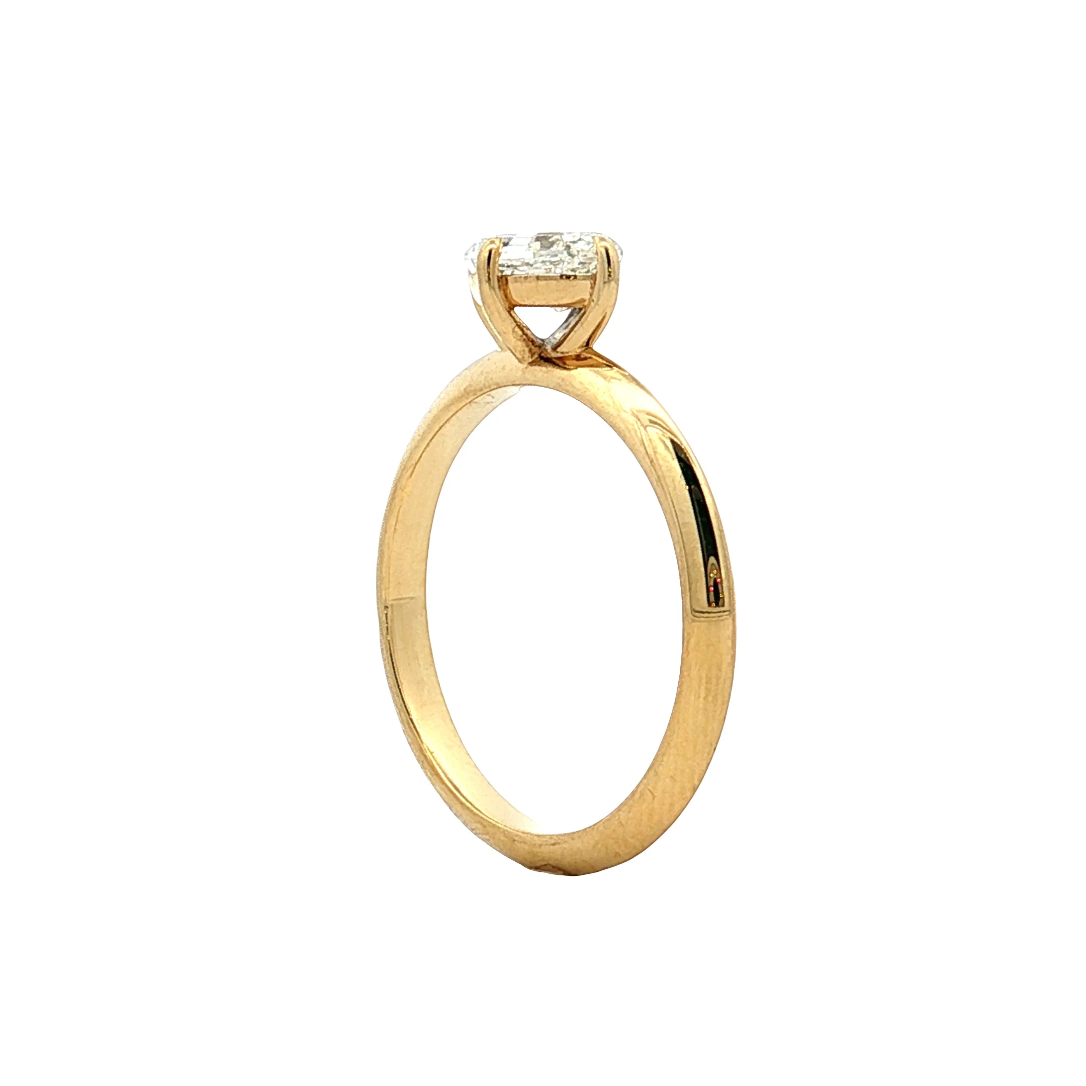 .90 GIA Oval Step Cut Diamond Engagement Ring 18k - Image 5
