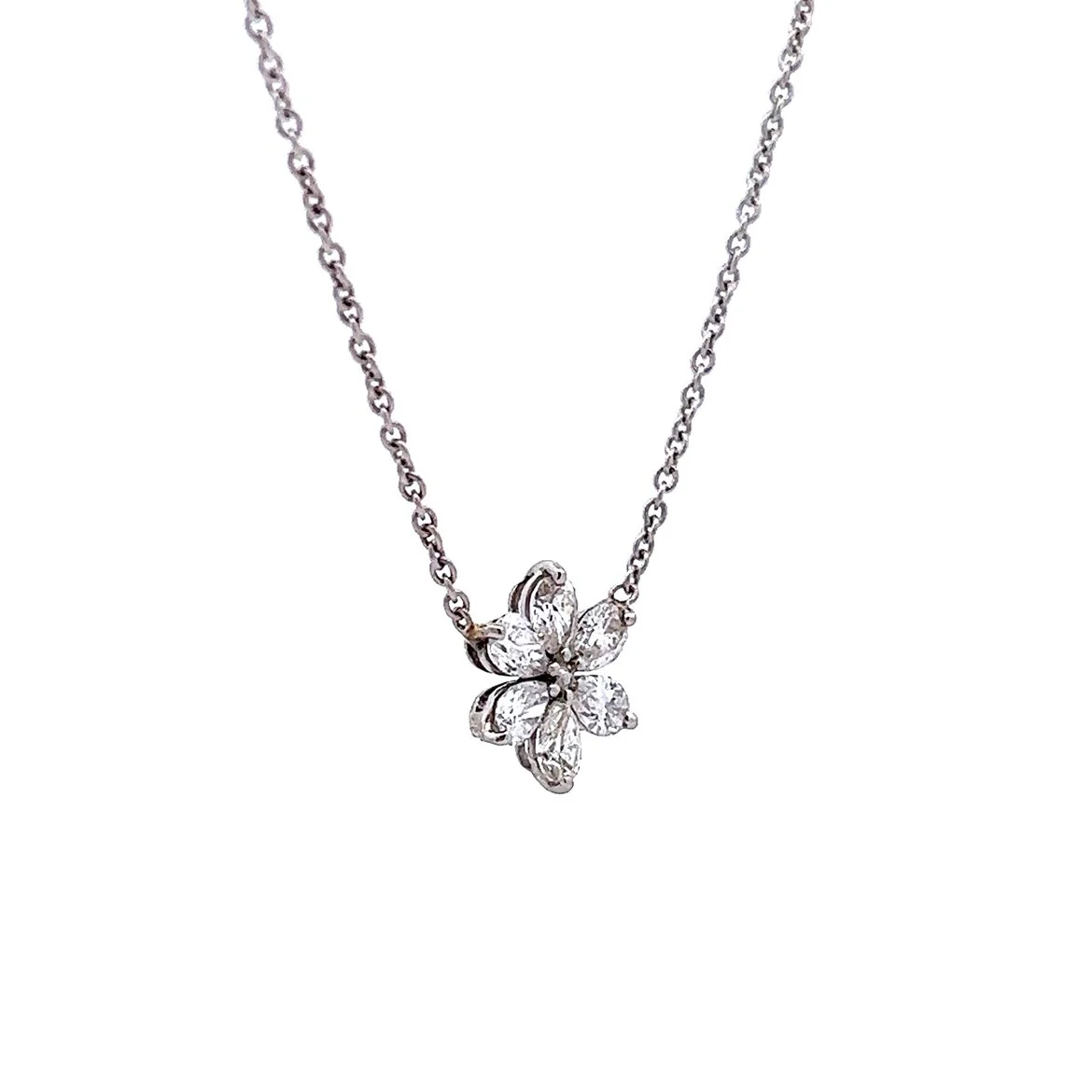 .90 Pear Diamond Pendant Necklace in 14k White Gold - Image 3