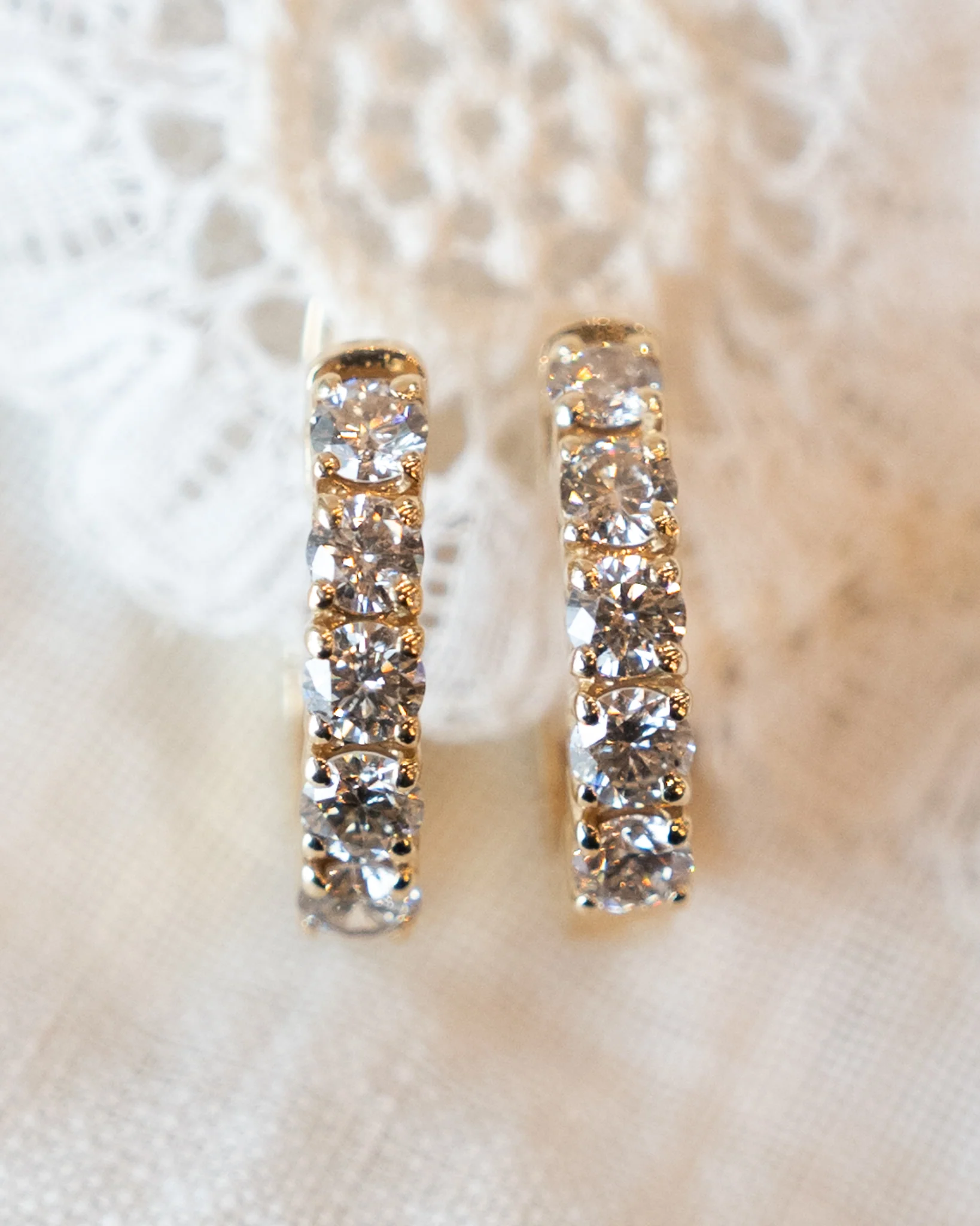 .90 Round Brilliant Diamond Hoop Earrings 14k - Image 4