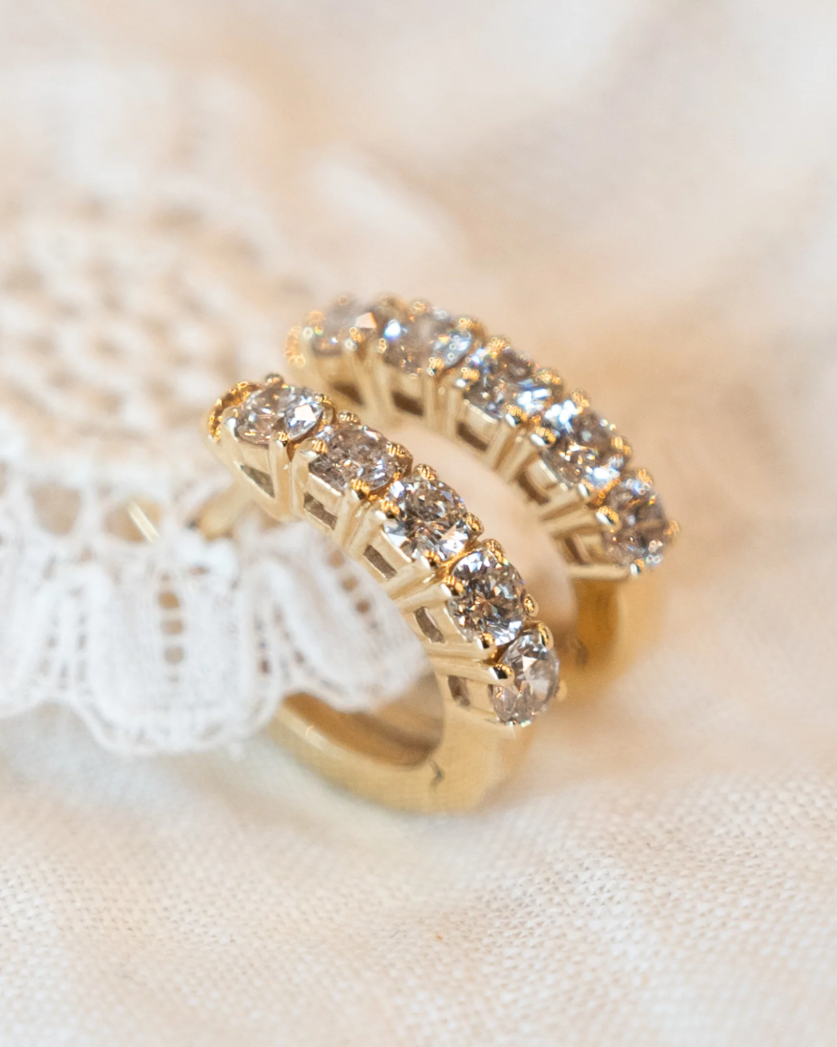 .90 Round Brilliant Diamond Hoop Earrings 14k - Image 5