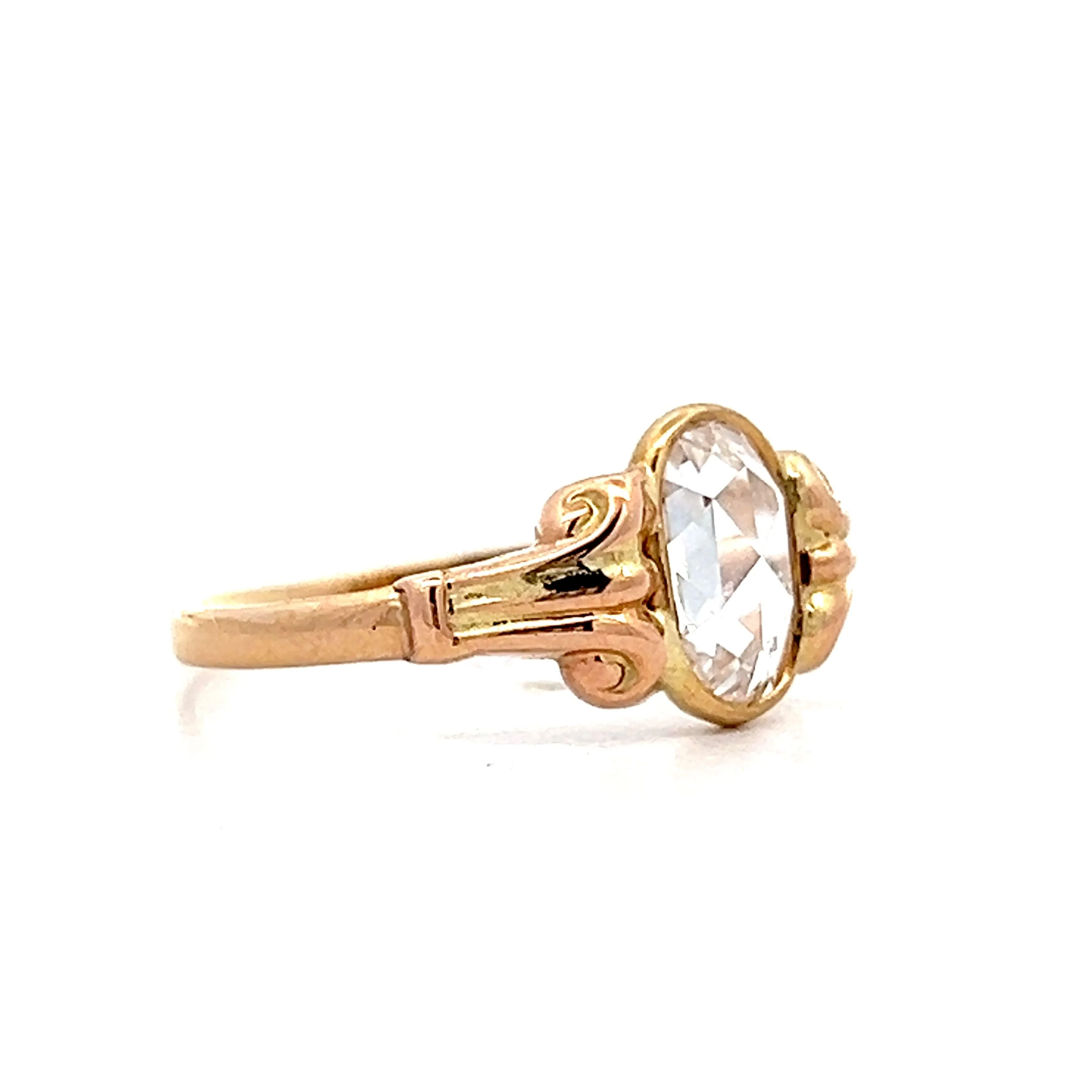 .91 Antique Victorian Rose Cut Diamond Ring in 9k Gold - Image 3