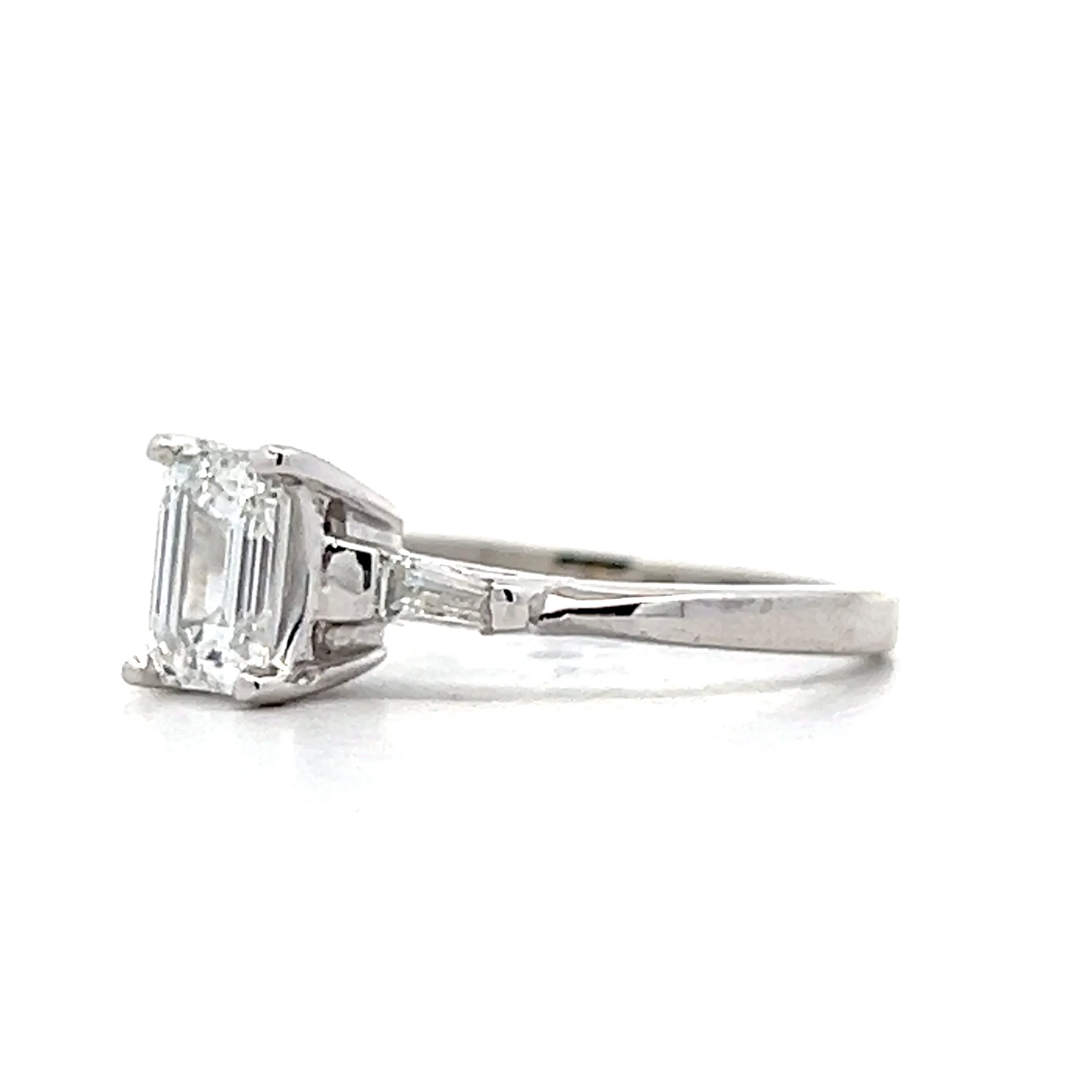 .91 Emerald Cut Diamond Engagement Ring in Platinum - Image 2