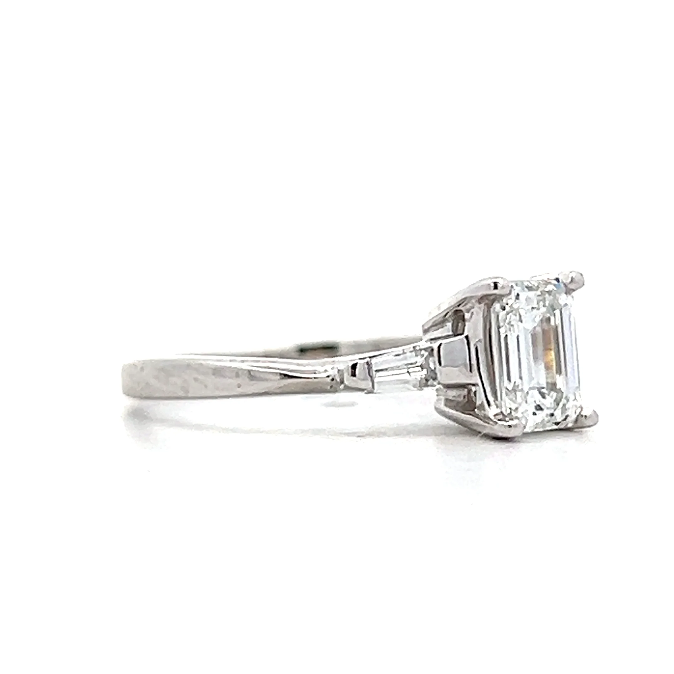.91 Emerald Cut Diamond Engagement Ring in Platinum - Image 3