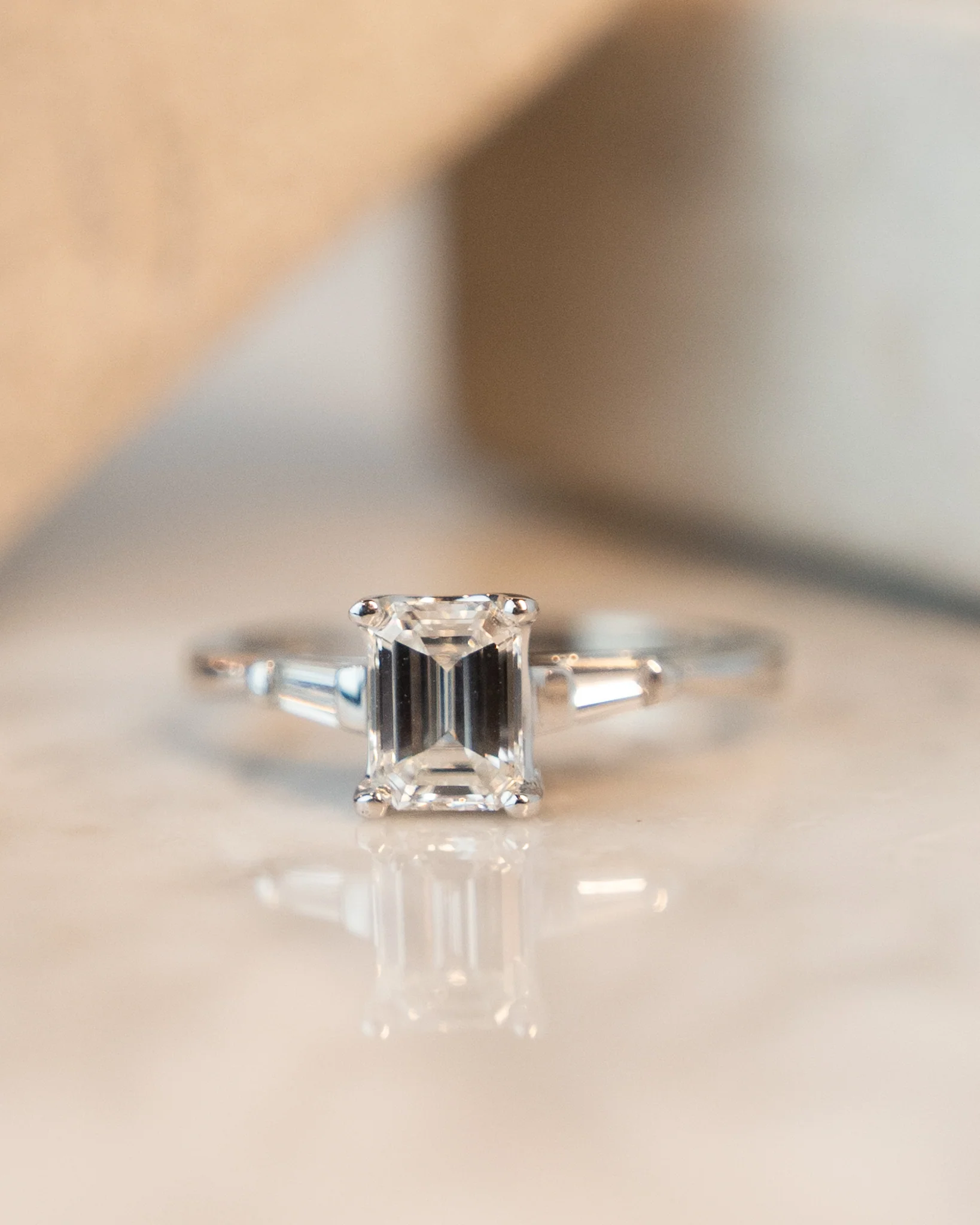 .91 Emerald Cut Diamond Engagement Ring in Platinum - Image 7