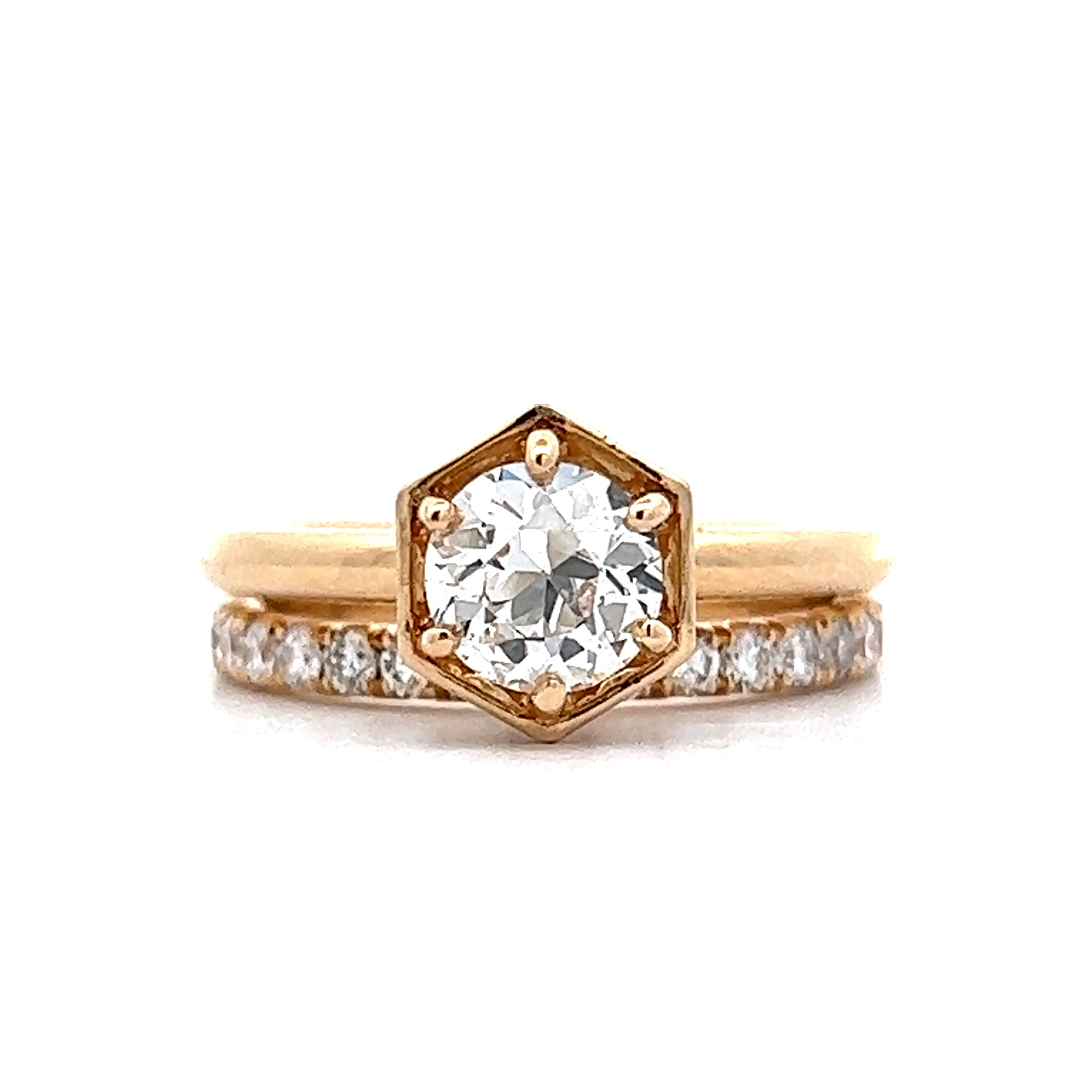 .91 Hidden Halo Diamond Engagement Ring in 14k Yellow Gold - Image 6