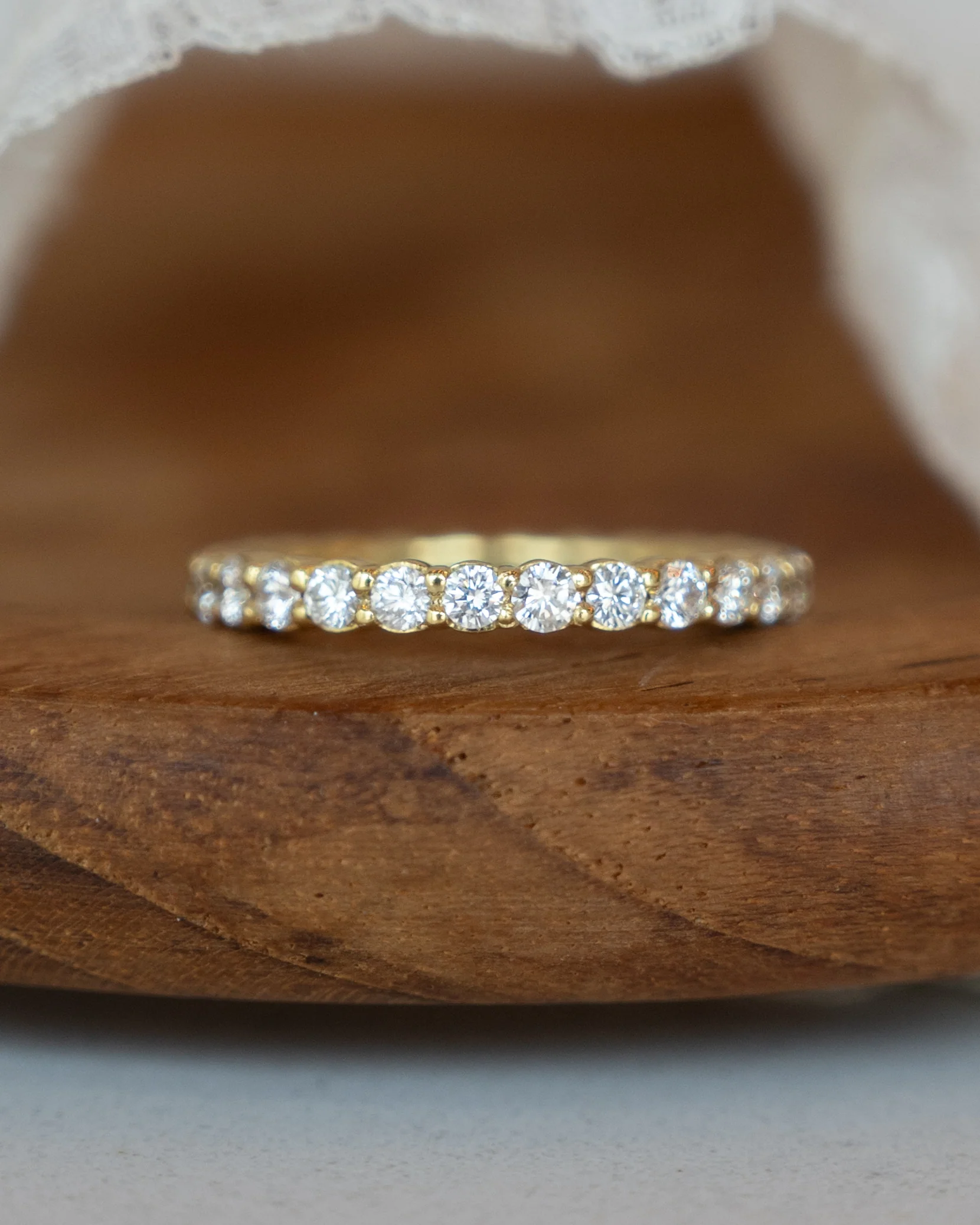 .91 Round Diamond Eternity Wedding Band in 18k - Image 8