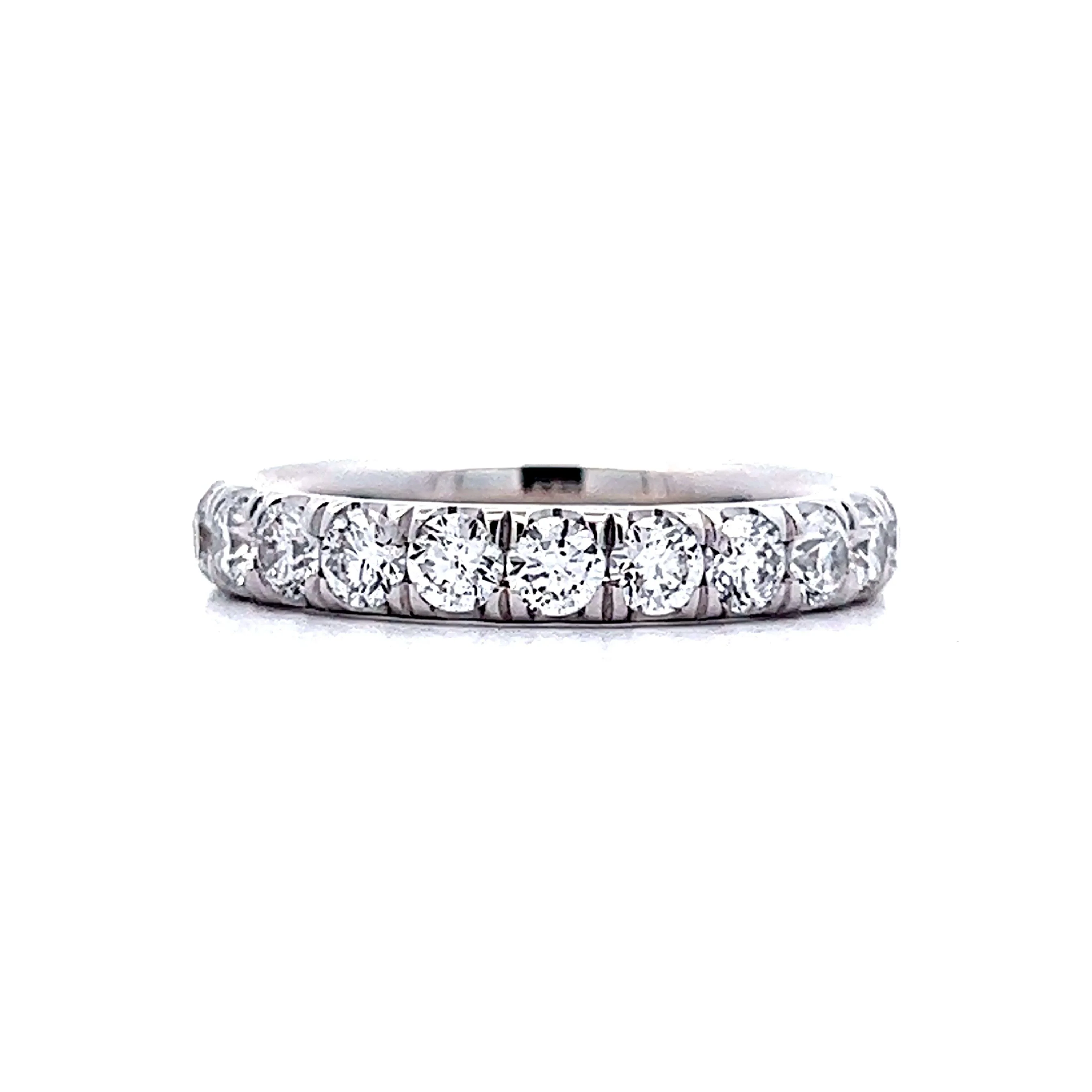 .91 Round Diamond Wedding Band in 14k White Gold