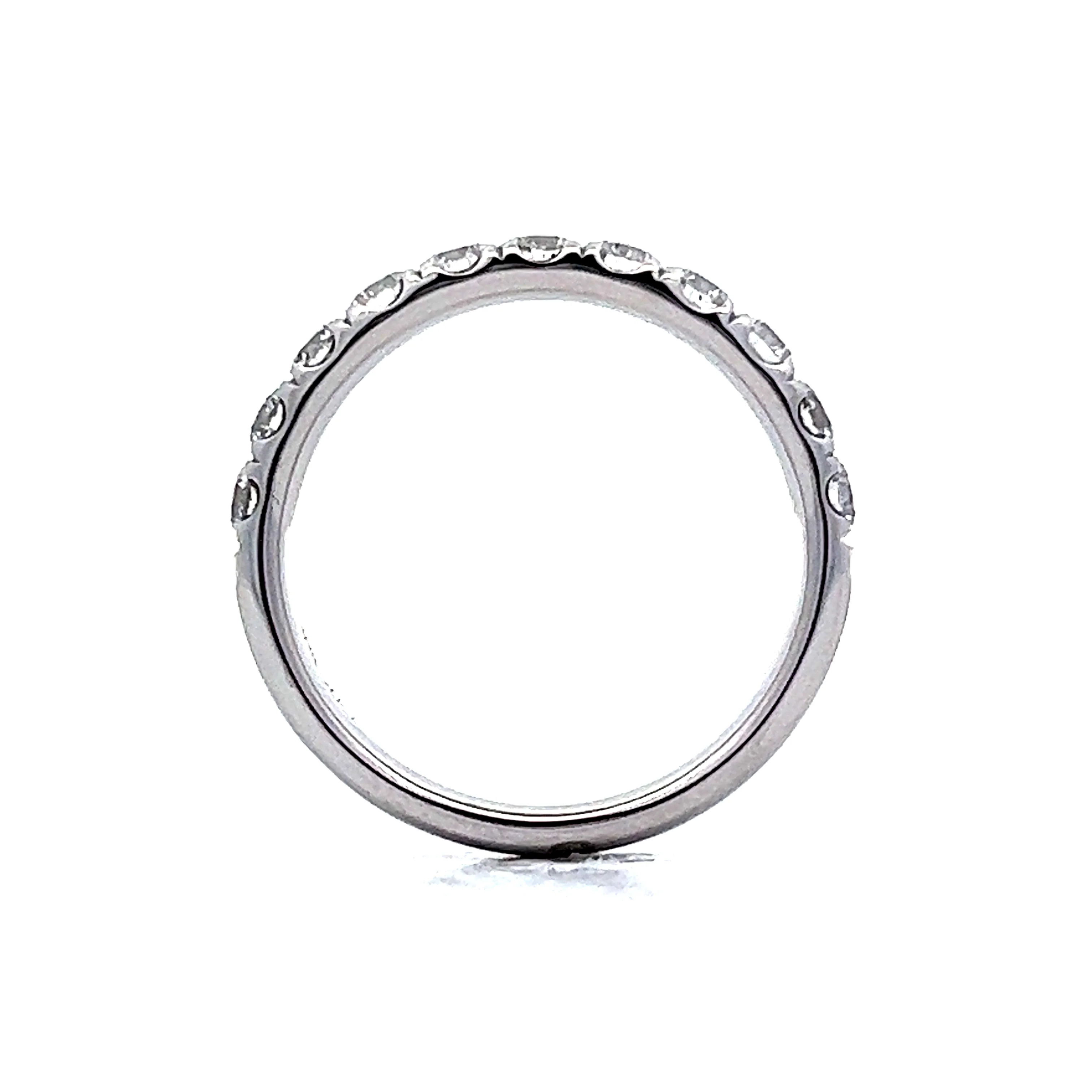 .91 Round Diamond Wedding Band in 14k White Gold - Image 4