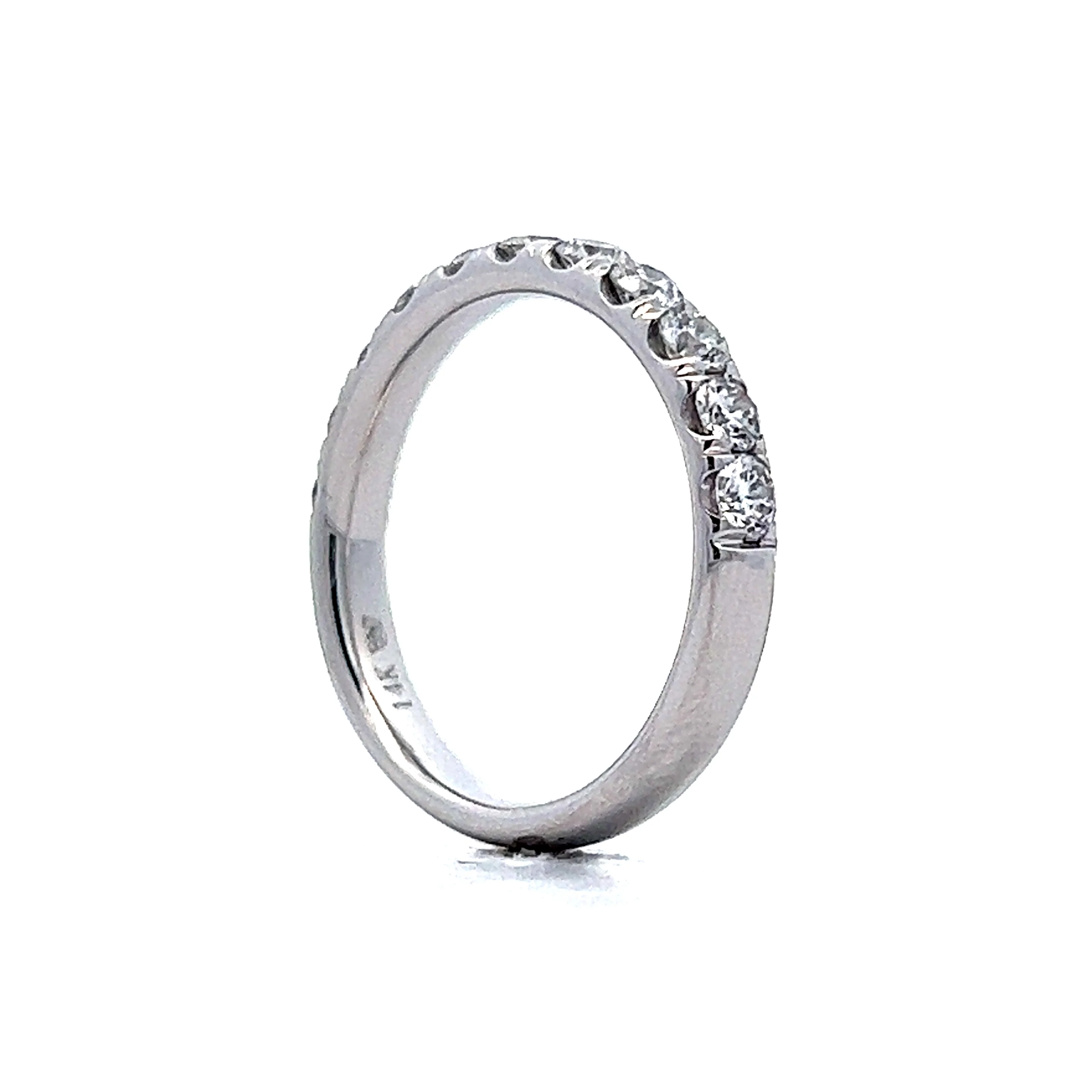 .91 Round Diamond Wedding Band in 14k White Gold - Image 5