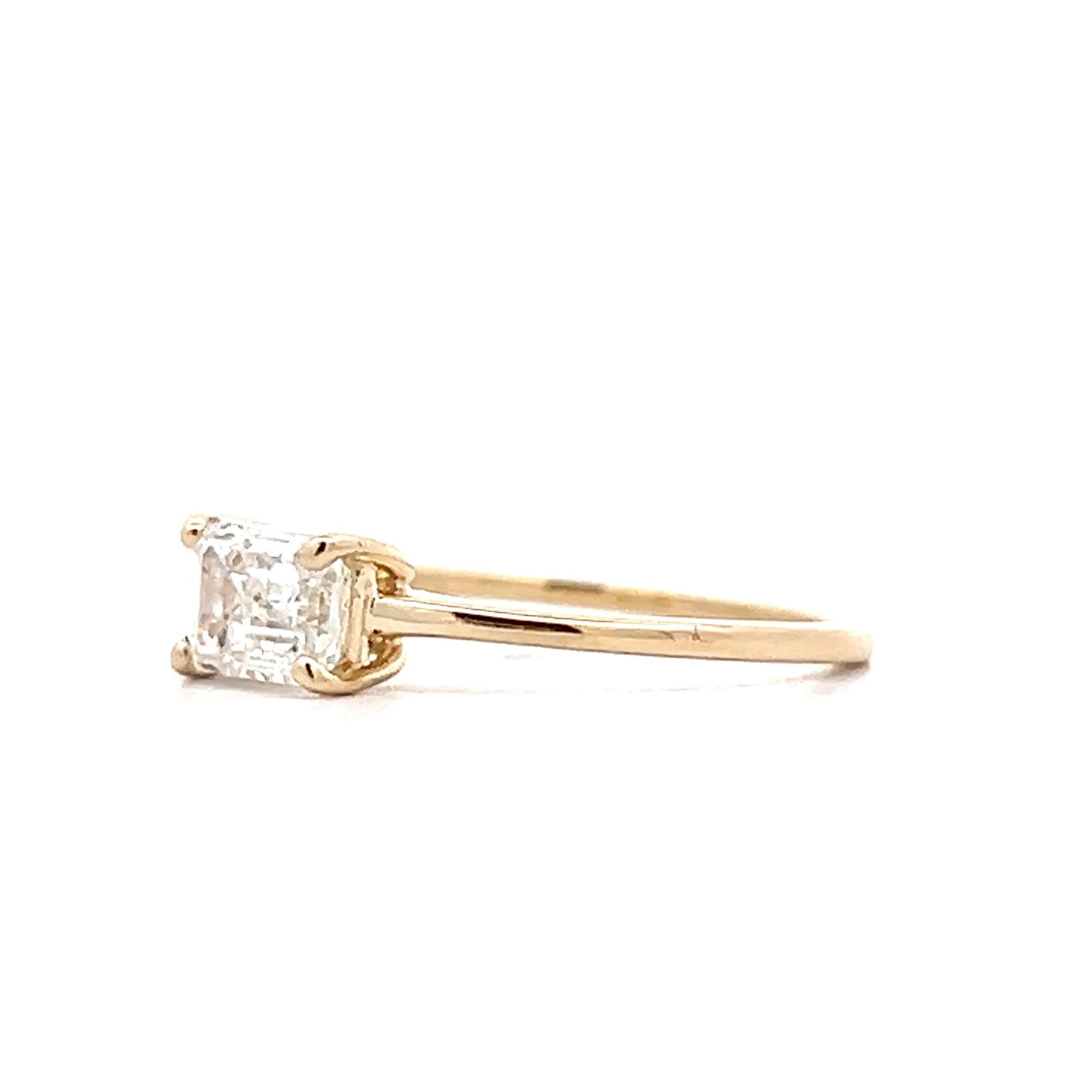 .92 East-West Emerald Diamond Engagement Ring in 14k - Image 2