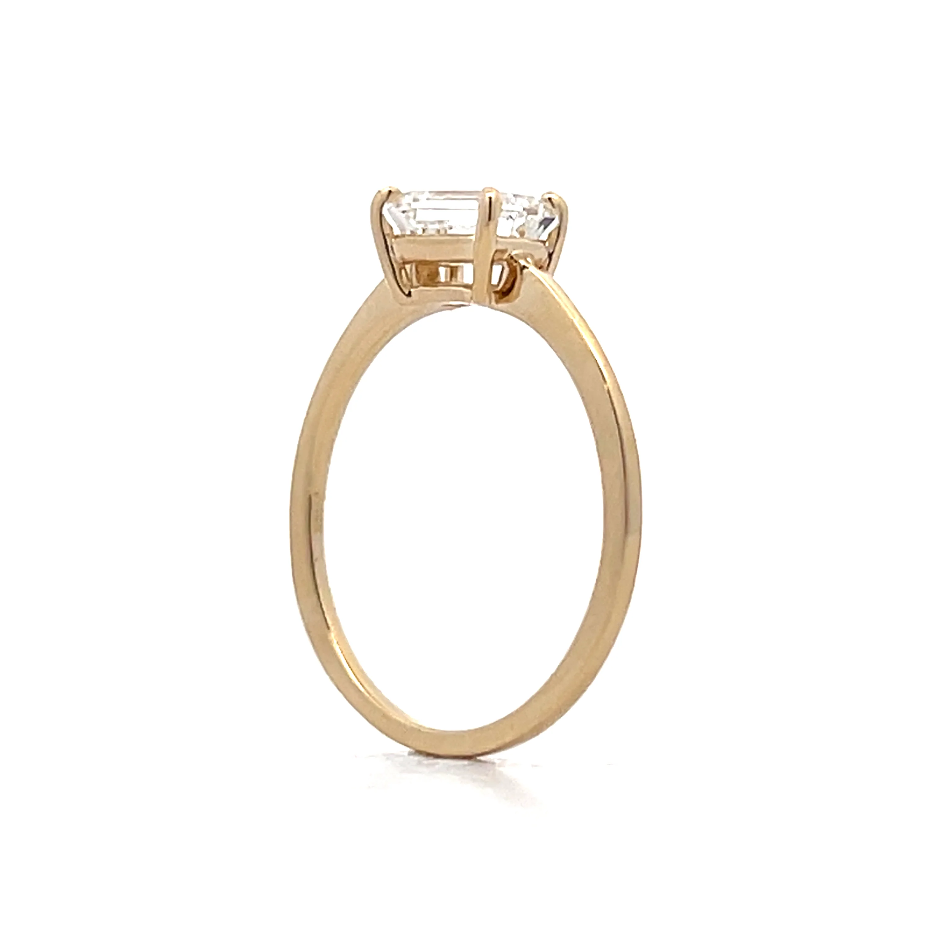 .92 East-West Emerald Diamond Engagement Ring in 14k - Image 5