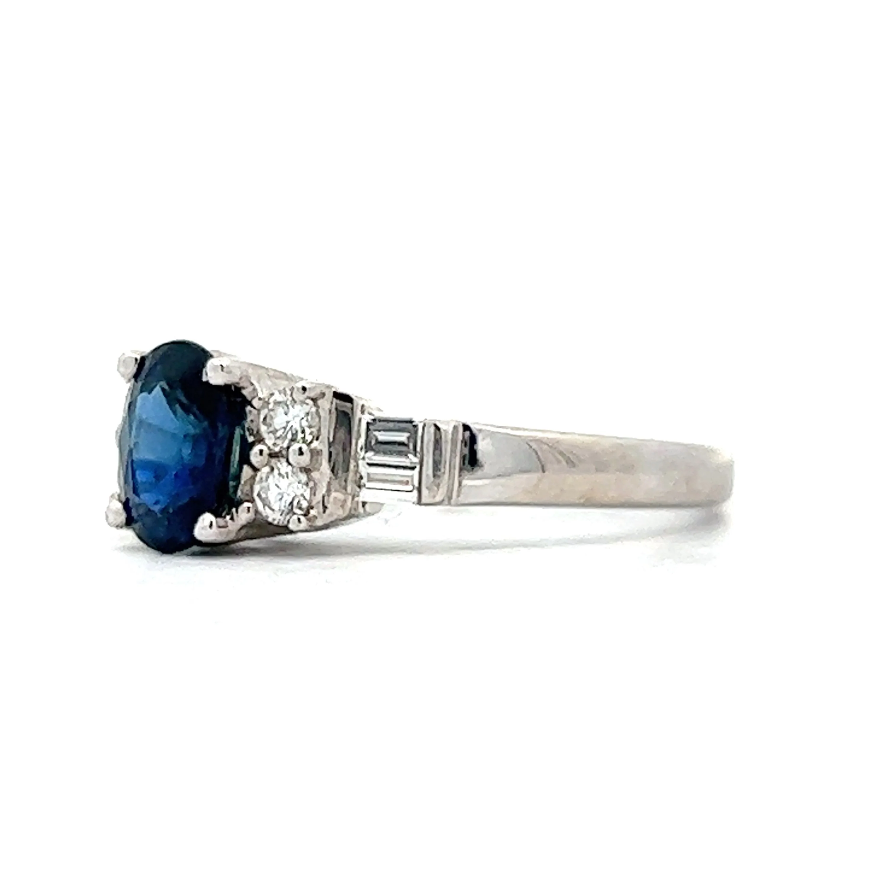 .92 Oval Cut Sapphire Engagement Ring in 18k White Gold - Image 2