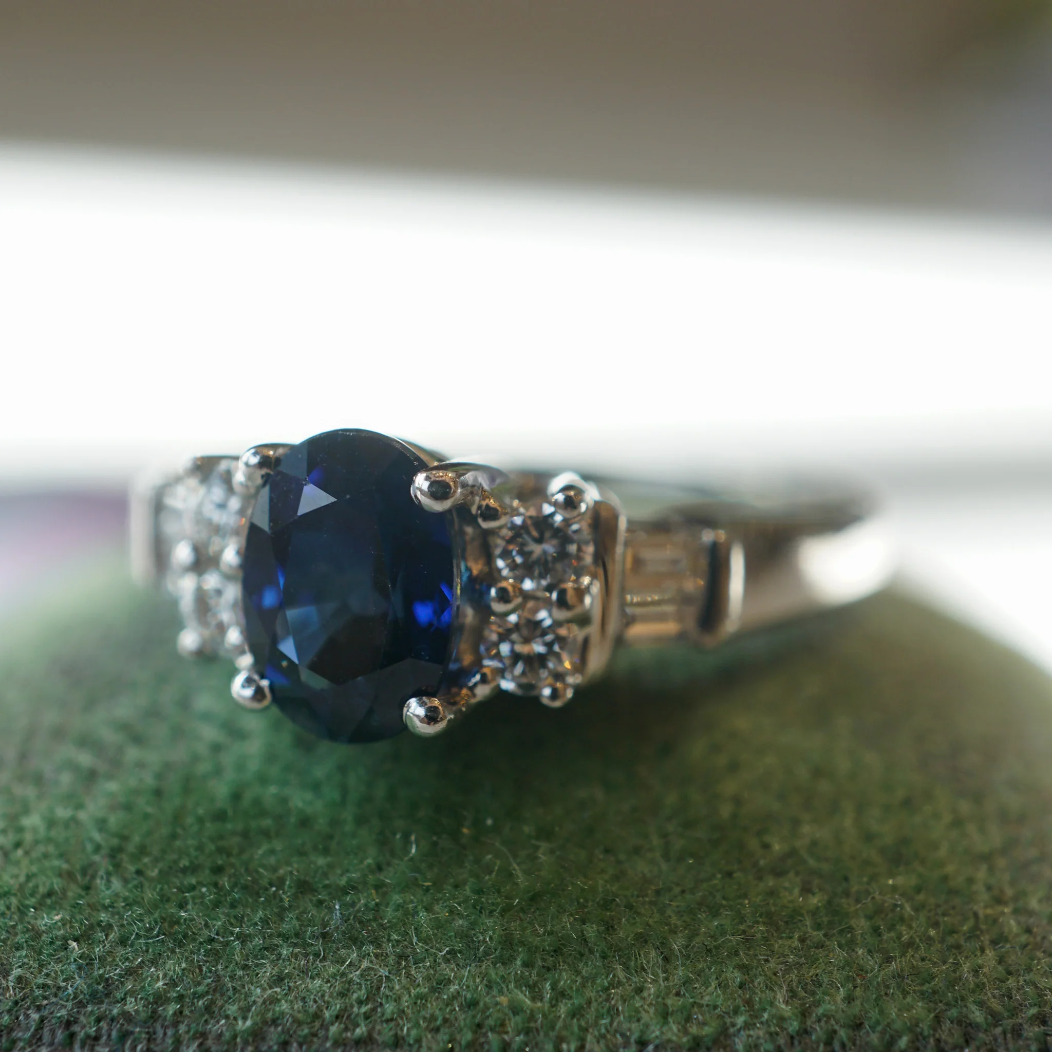 .92 Oval Cut Sapphire Engagement Ring in 18k White Gold - Image 6