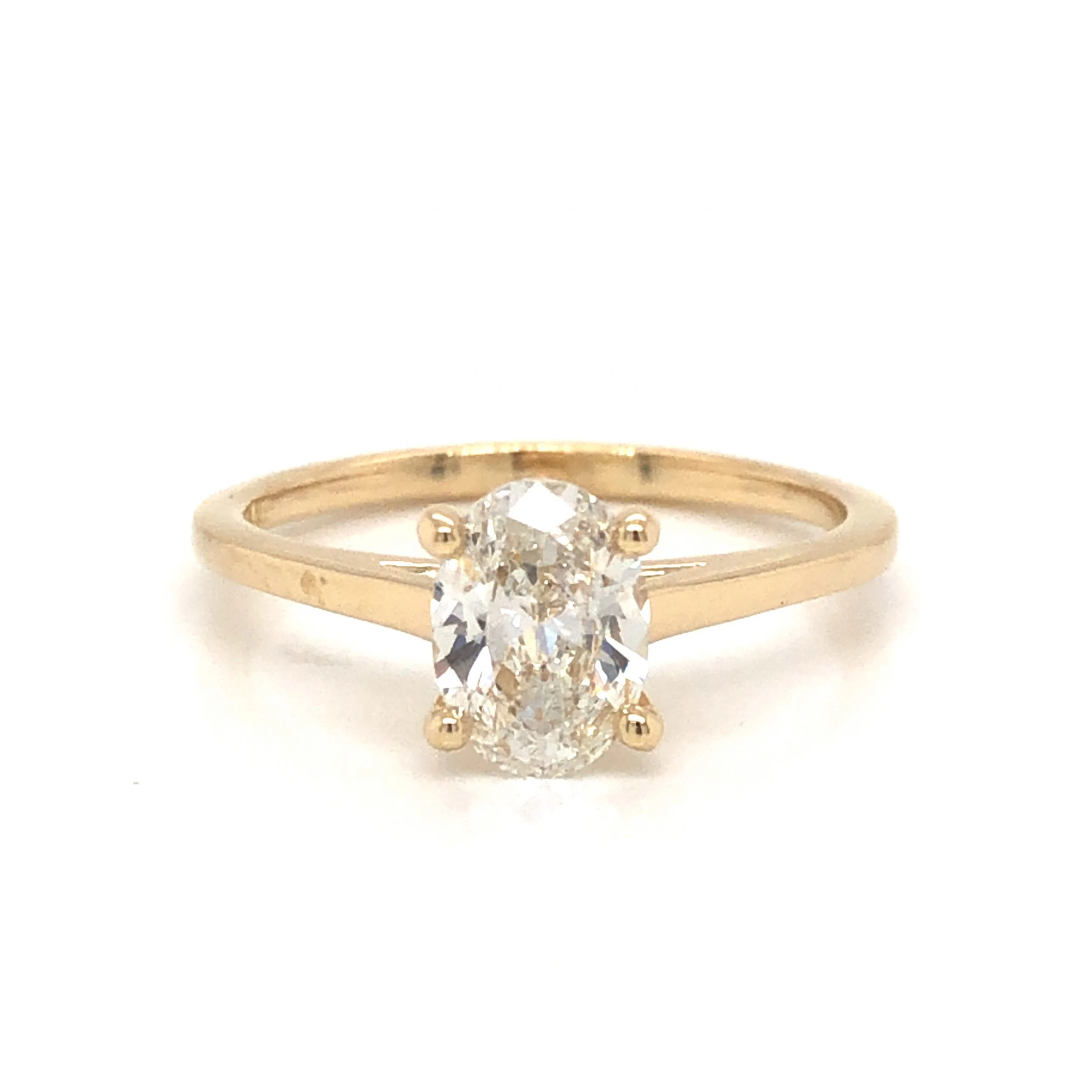 .92 Solitaire Oval Diamond Engagement Ring in 14k Yellow Gold