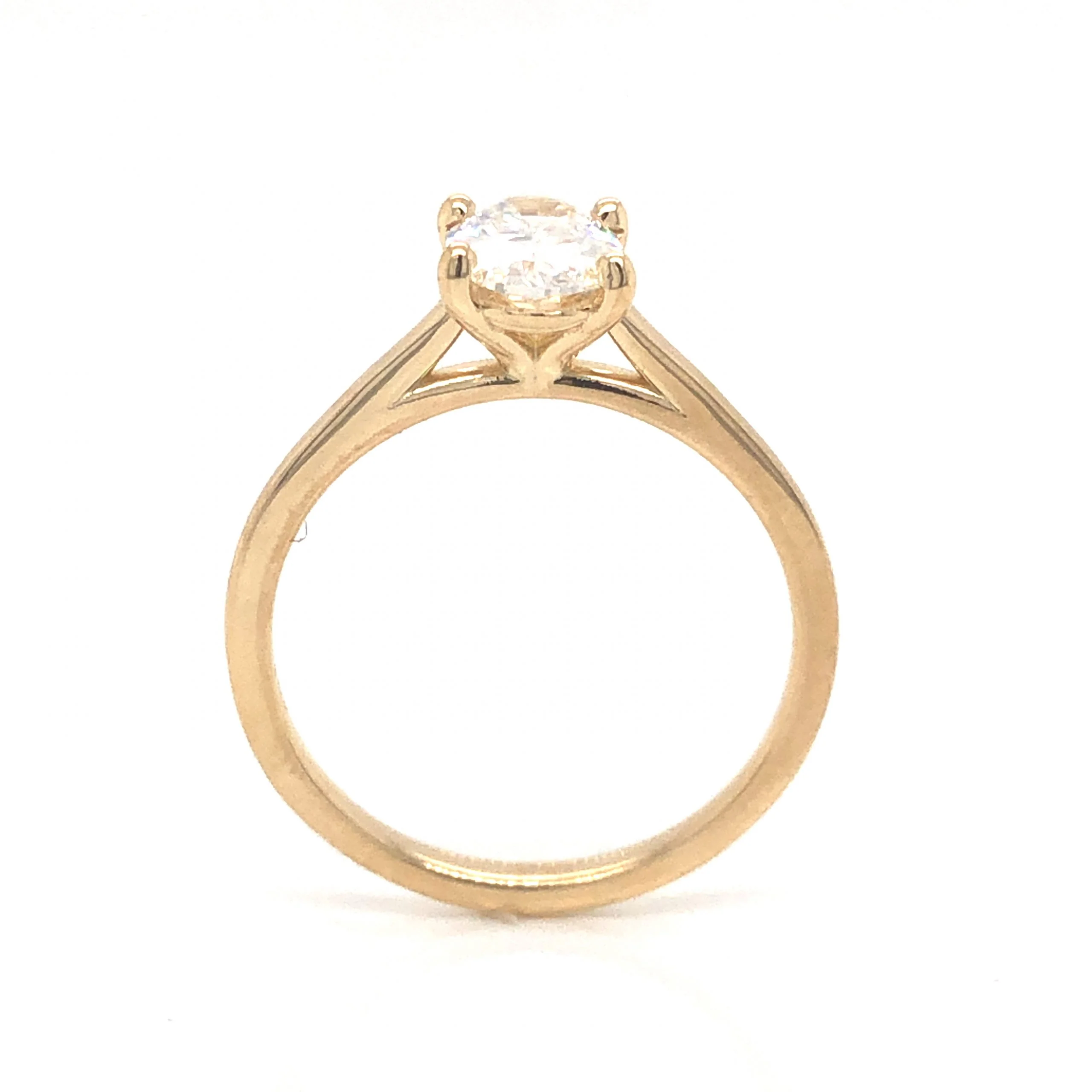.92 Solitaire Oval Diamond Engagement Ring in 14k Yellow Gold - Image 4