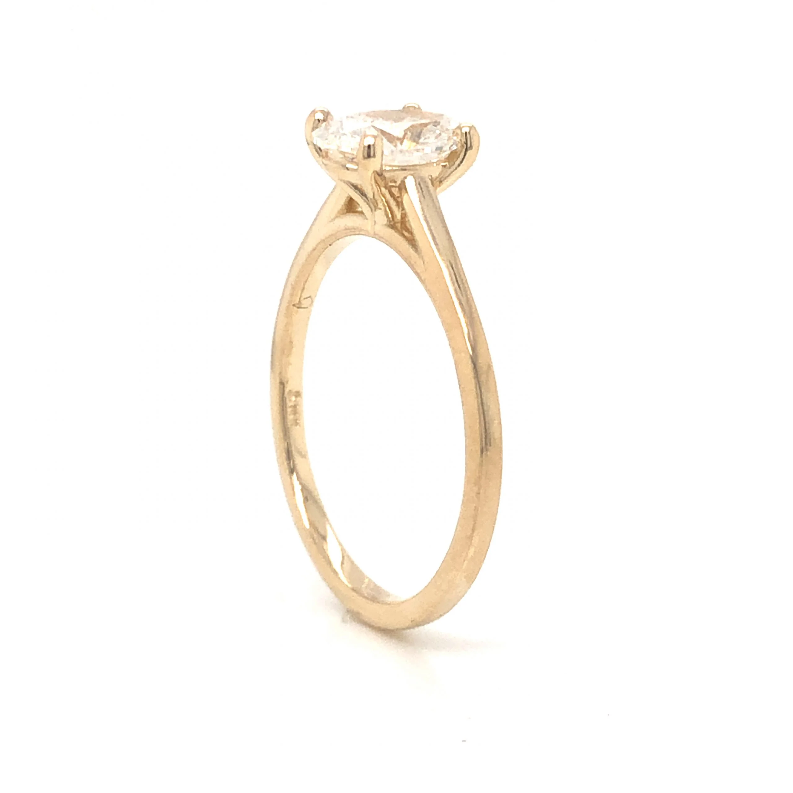 .92 Solitaire Oval Diamond Engagement Ring in 14k Yellow Gold - Image 5