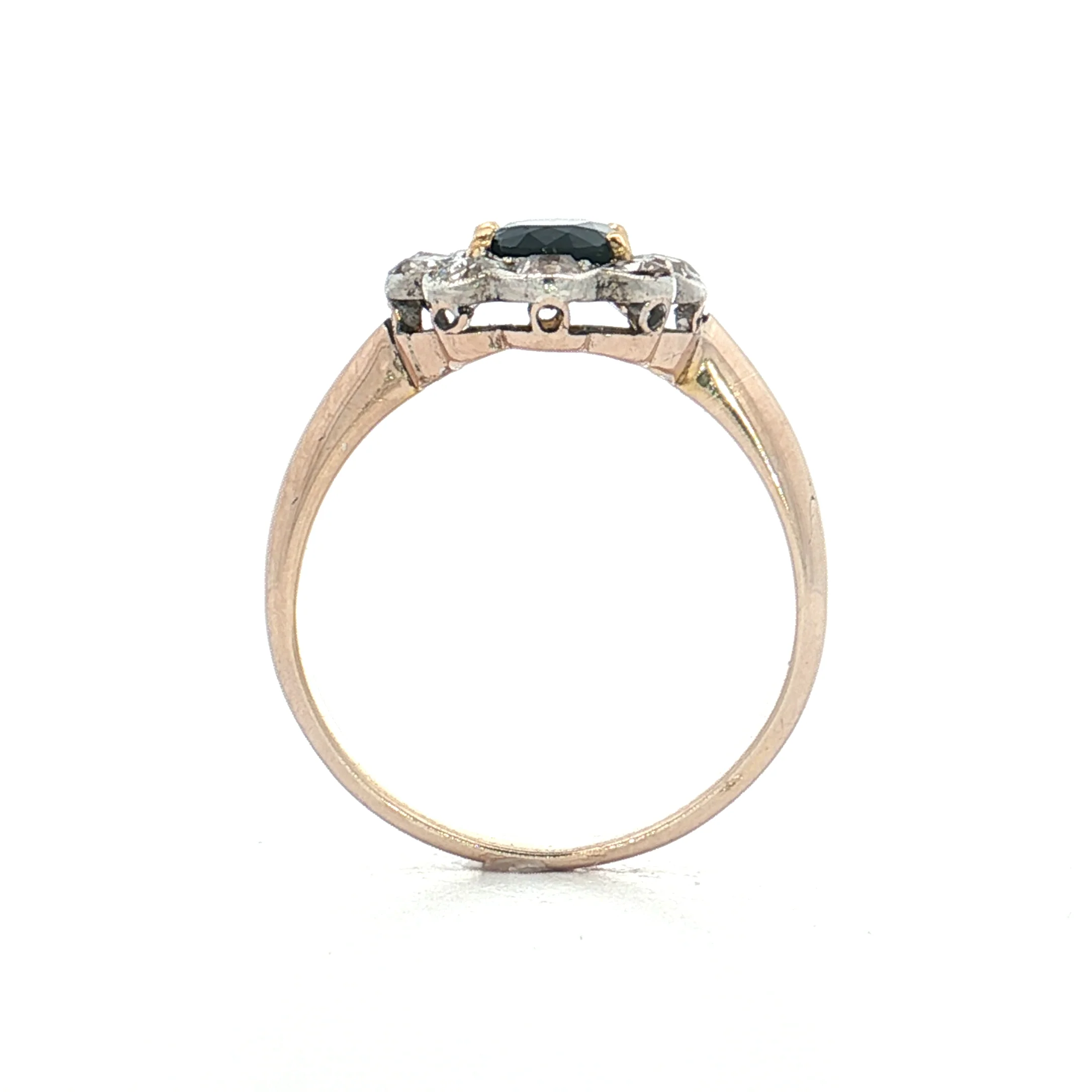 .93 Victorian Sapphire Halo Engagement Ring 9k/SS - Image 4