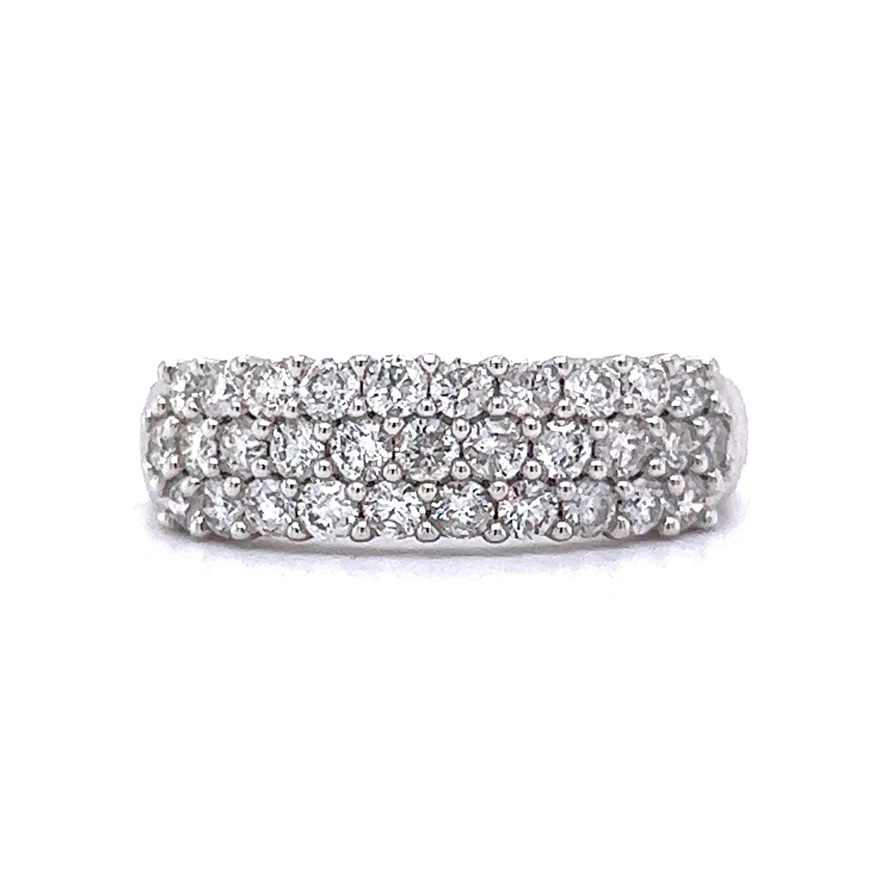 .93 Round Brilliant Diamond Pave Band in 14k White Gold