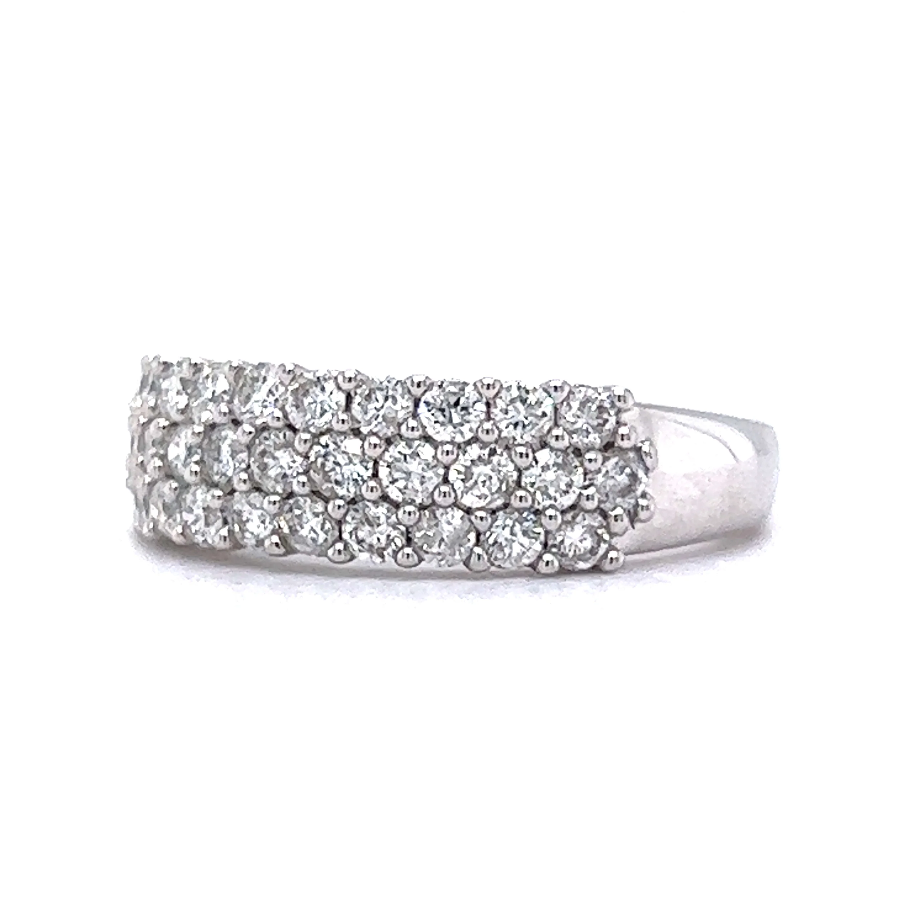 .93 Round Brilliant Diamond Pave Band in 14k White Gold - Image 2