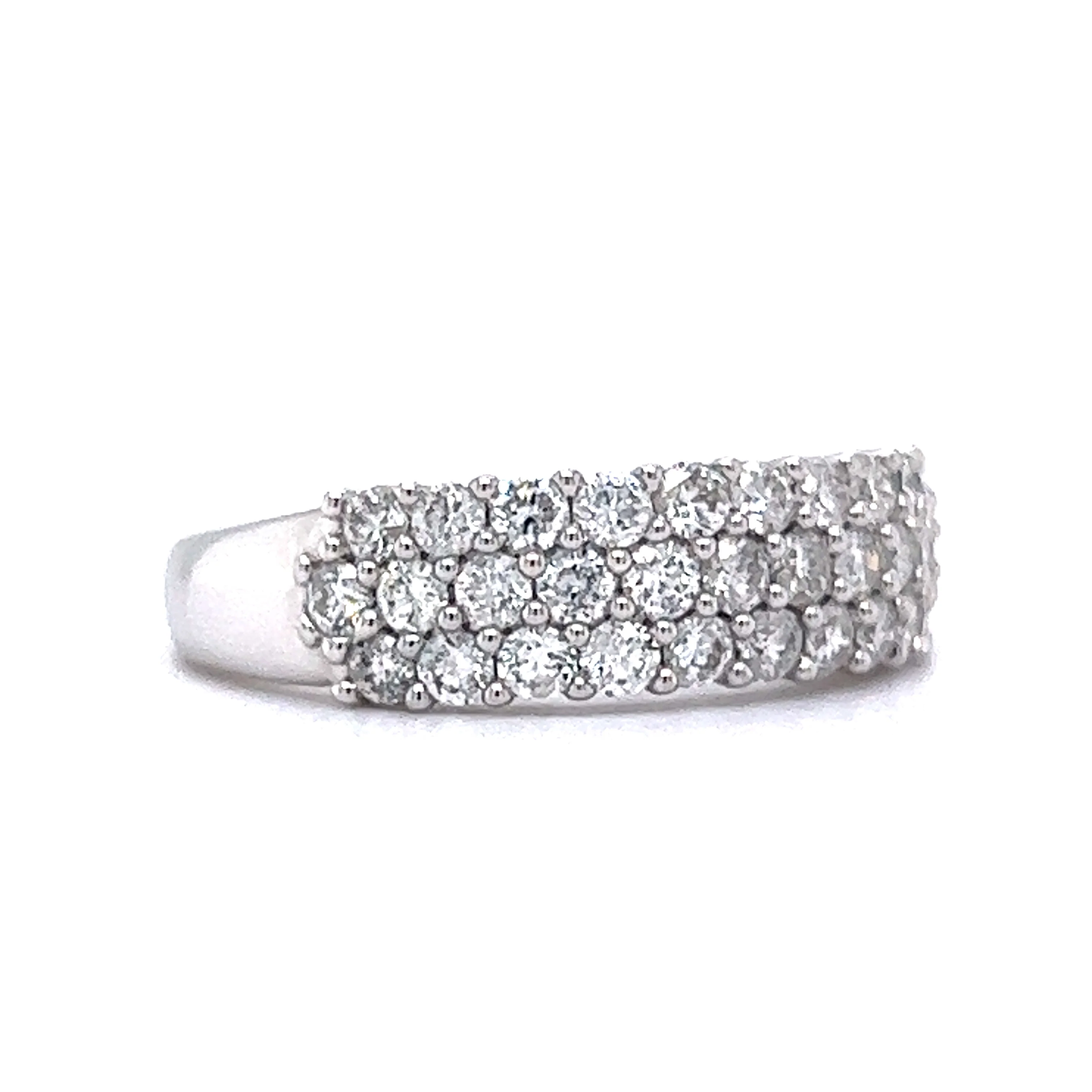 .93 Round Brilliant Diamond Pave Band in 14k White Gold - Image 3
