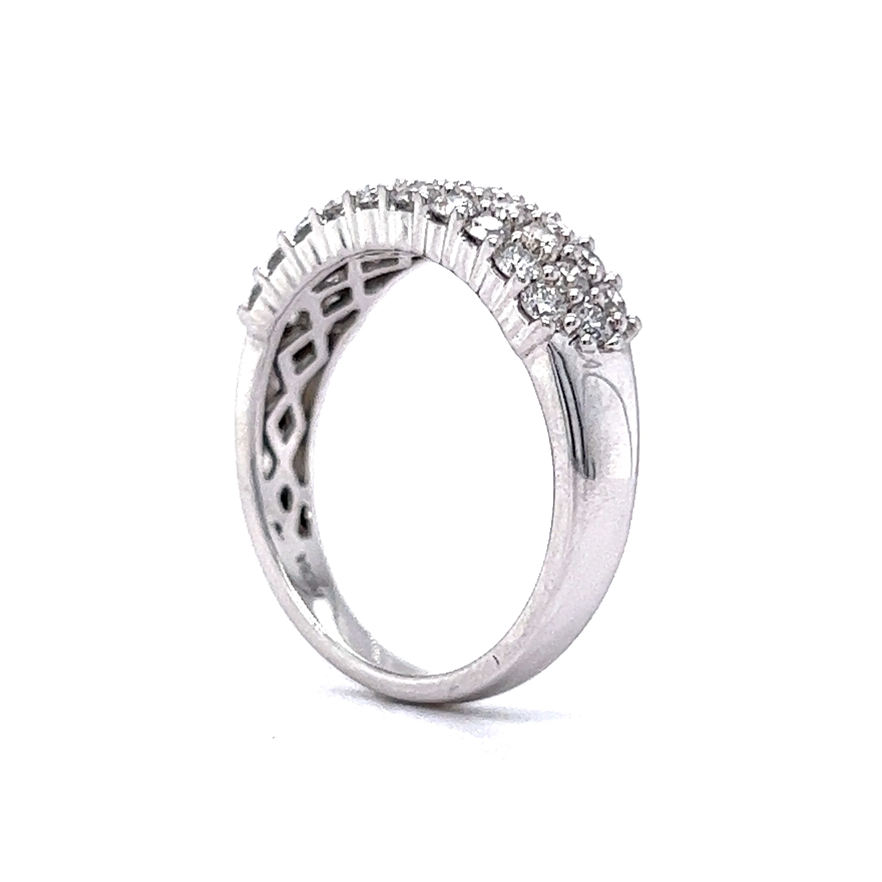 .93 Round Brilliant Diamond Pave Band in 14k White Gold - Image 5