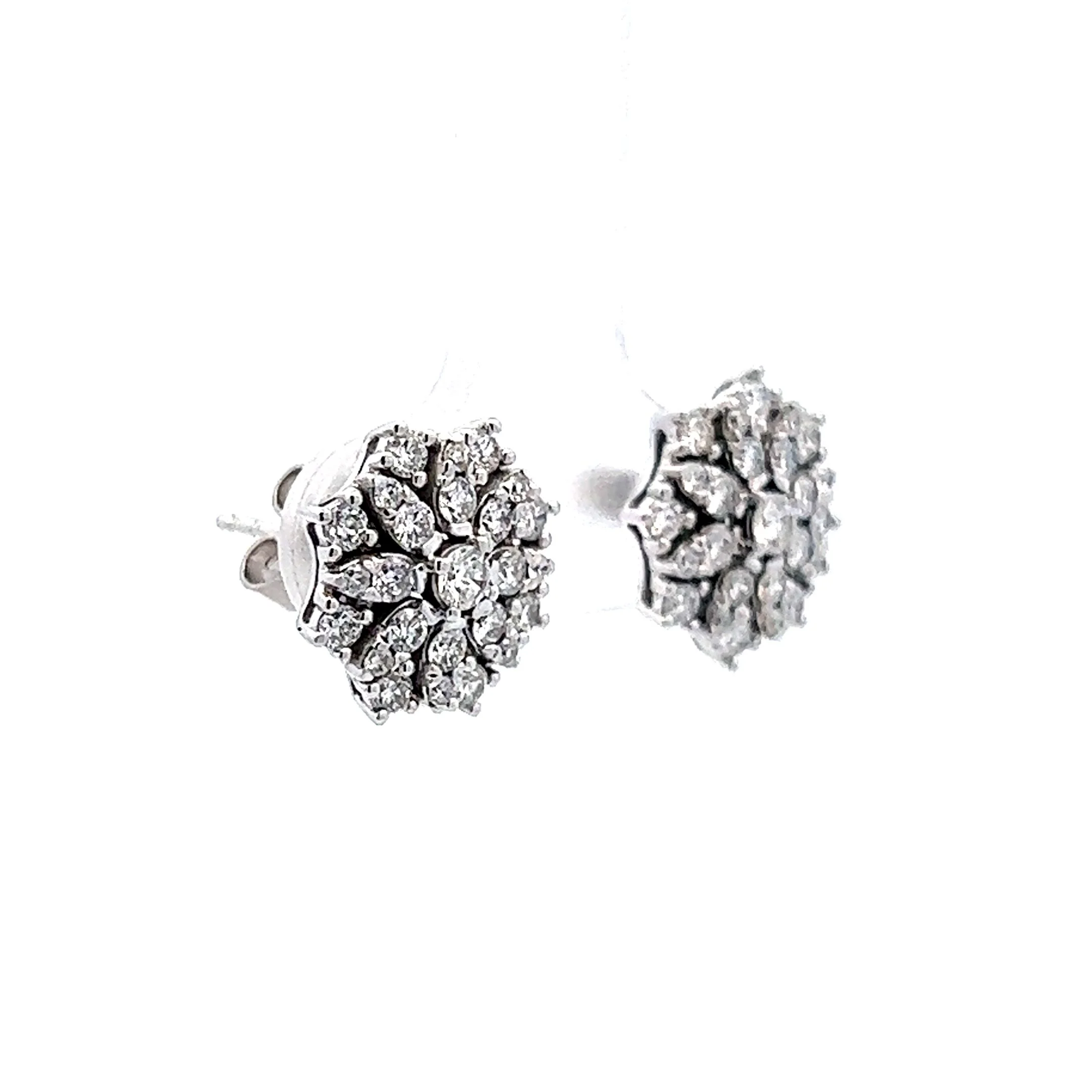 .94 Geometric Stud Earrings in 14k White Gold - Image 3