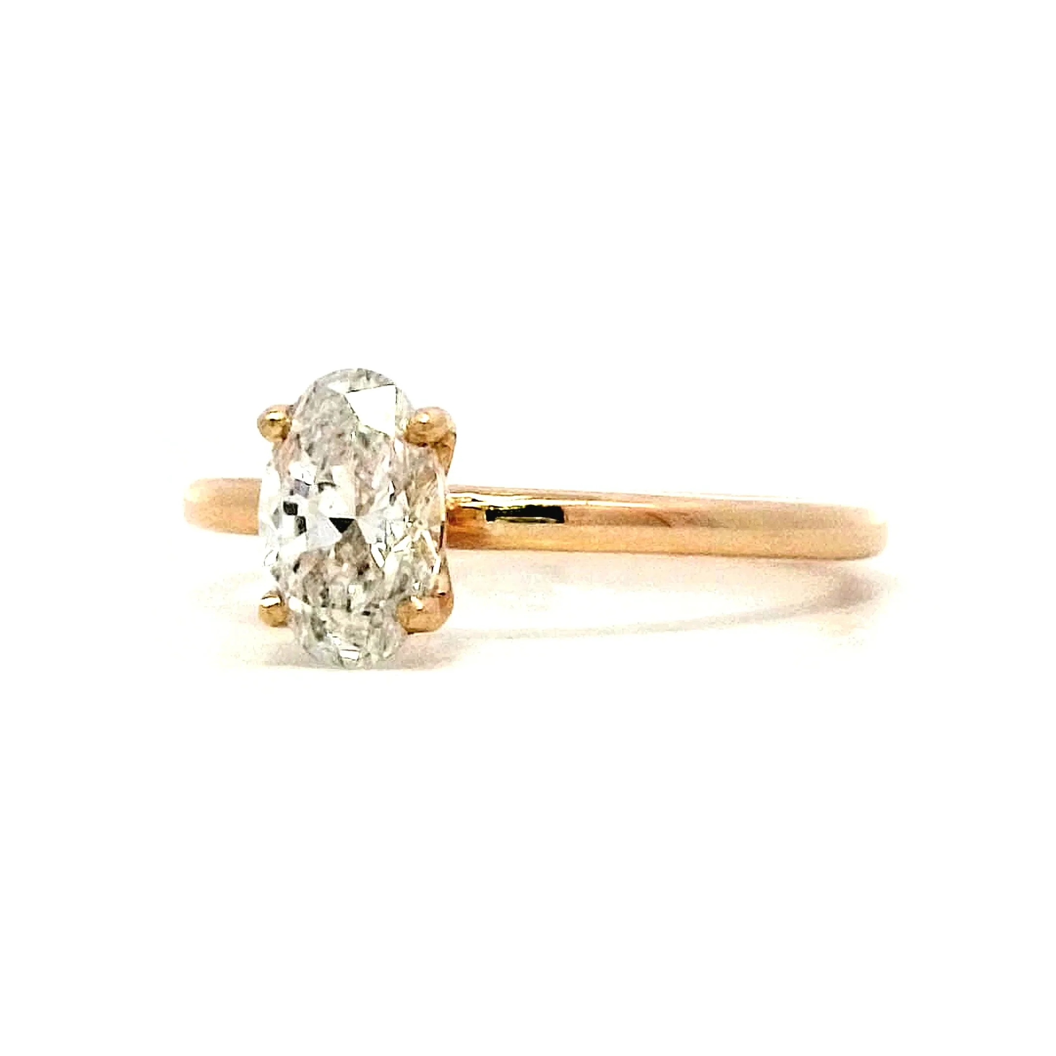 .94 Oval Diamond Solitaire Engagement Ring in 14k Yellow Gold - Image 2