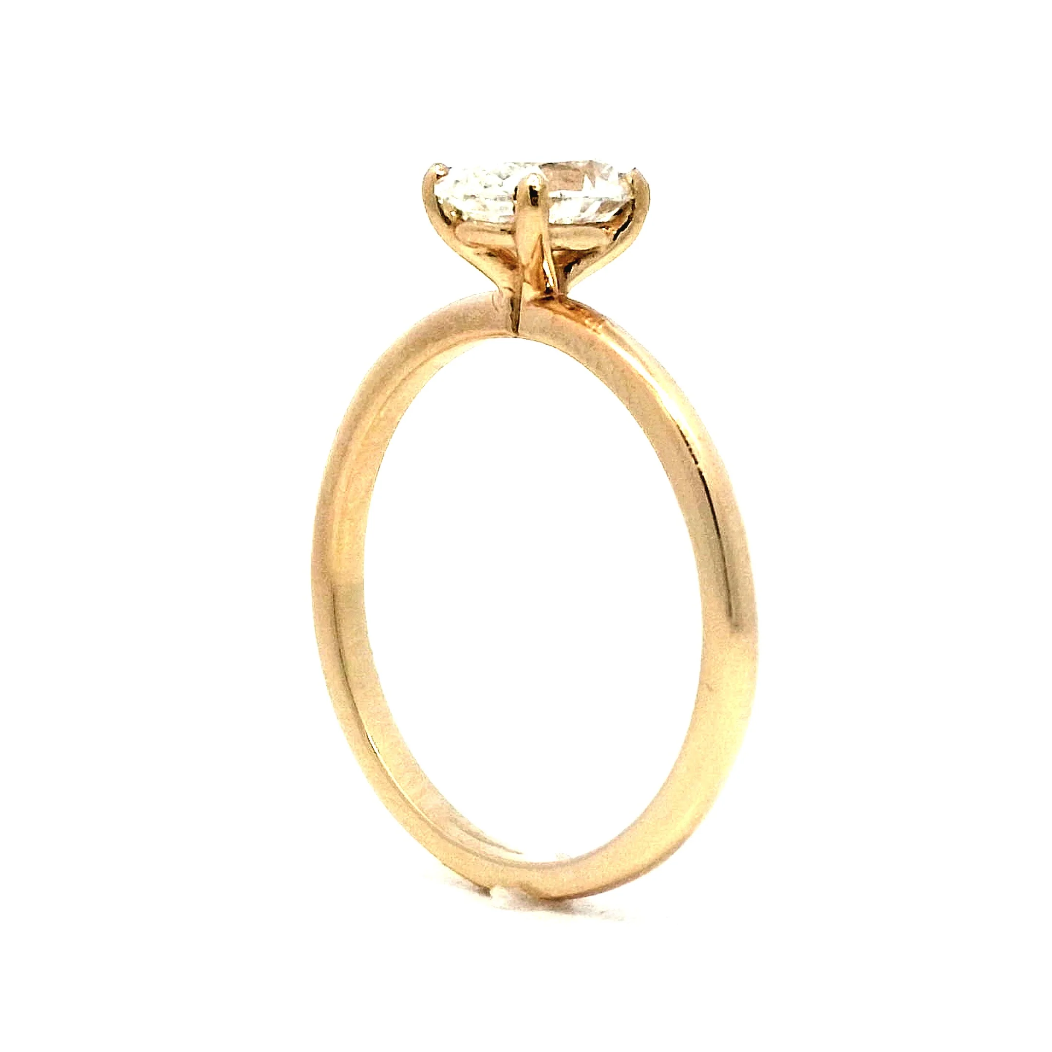 .94 Oval Diamond Solitaire Engagement Ring in 14k Yellow Gold - Image 4