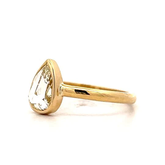 .94 Pear Rose Cut Diamond Engagement Ring in 18k - Image 2