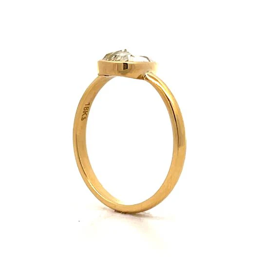 .94 Pear Rose Cut Diamond Engagement Ring in 18k - Image 5