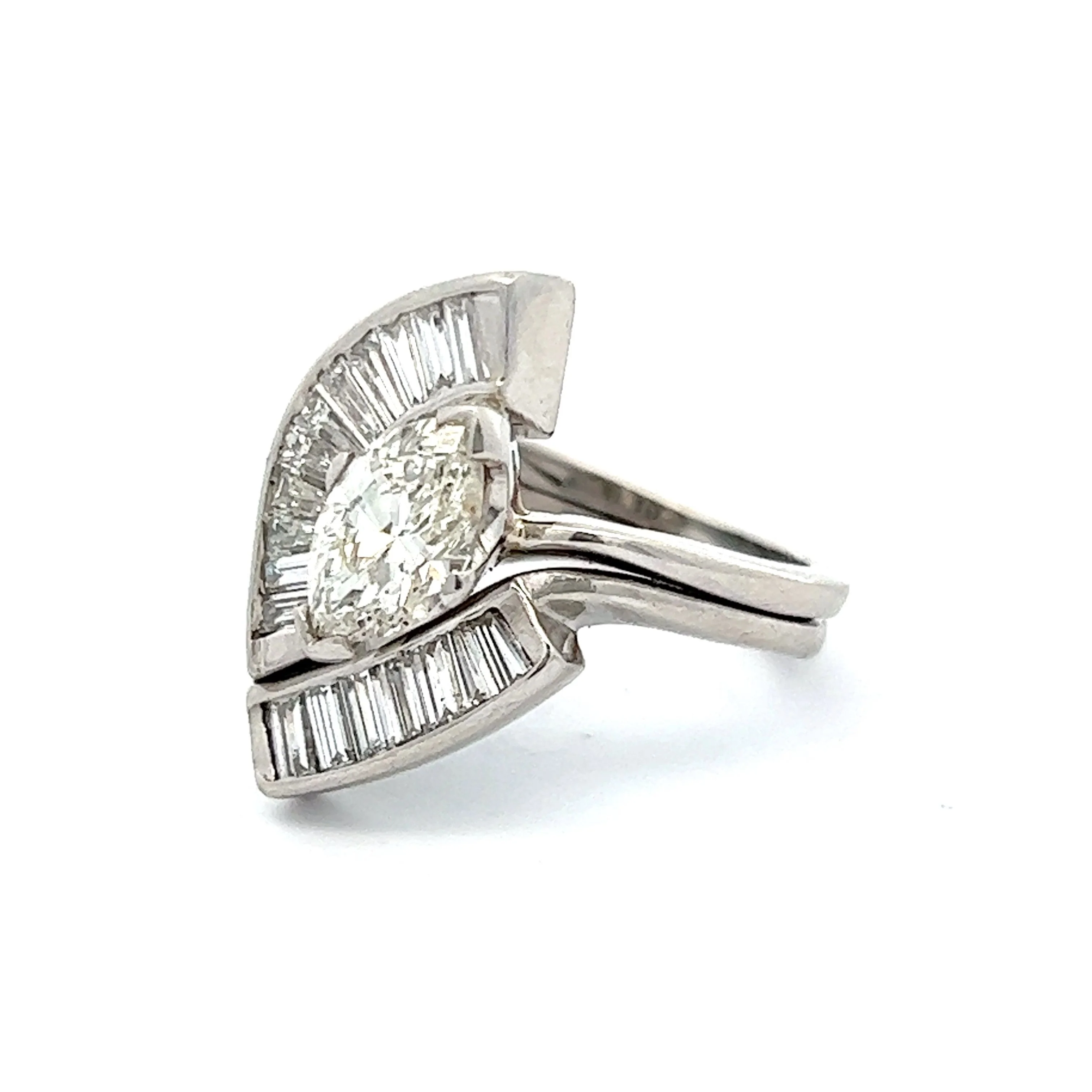.94 Ballerina Cluster Engagement Ring in Platinum - Image 2