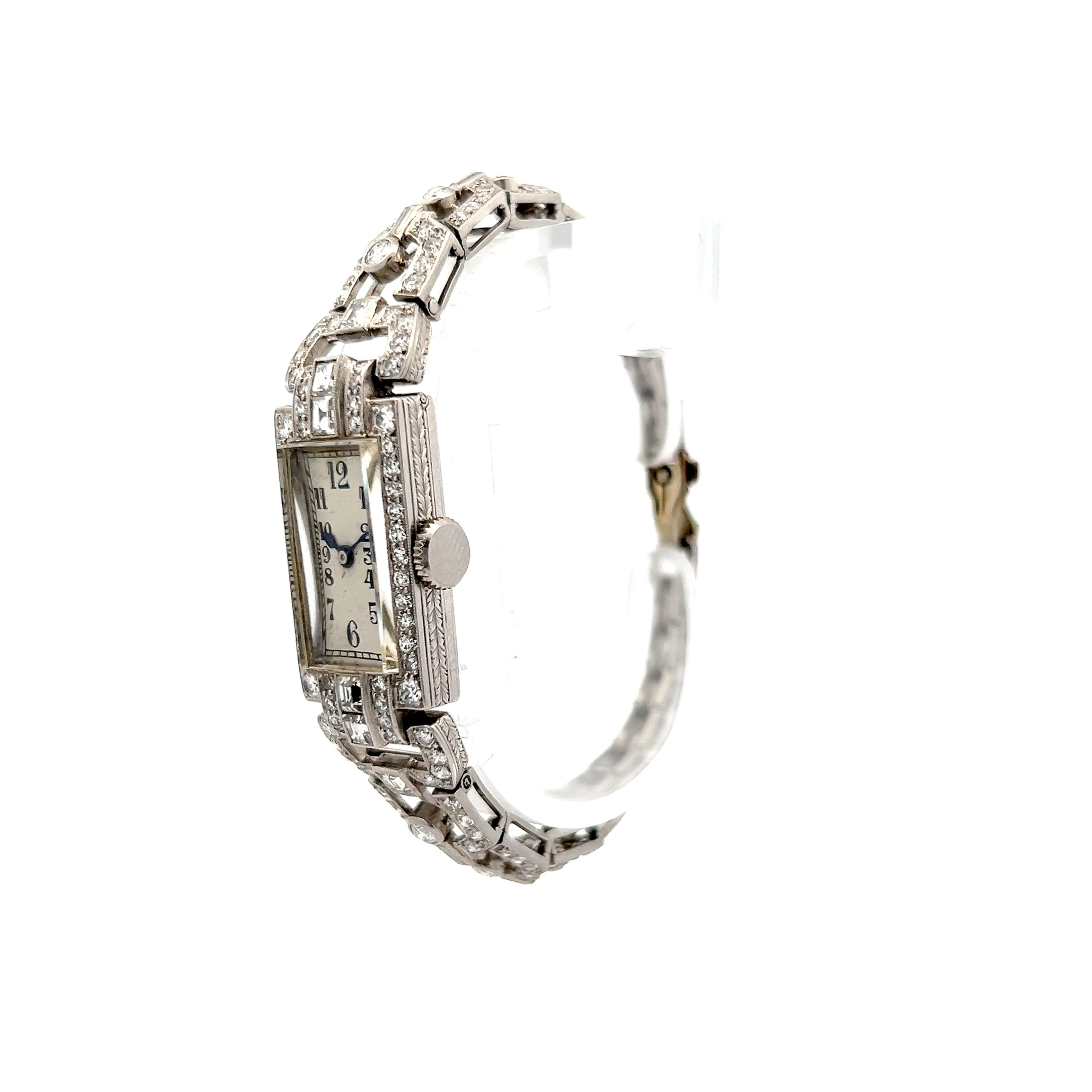 .95 Antique Art Deco Diamond Watch in in 14k White Gold - Image 2