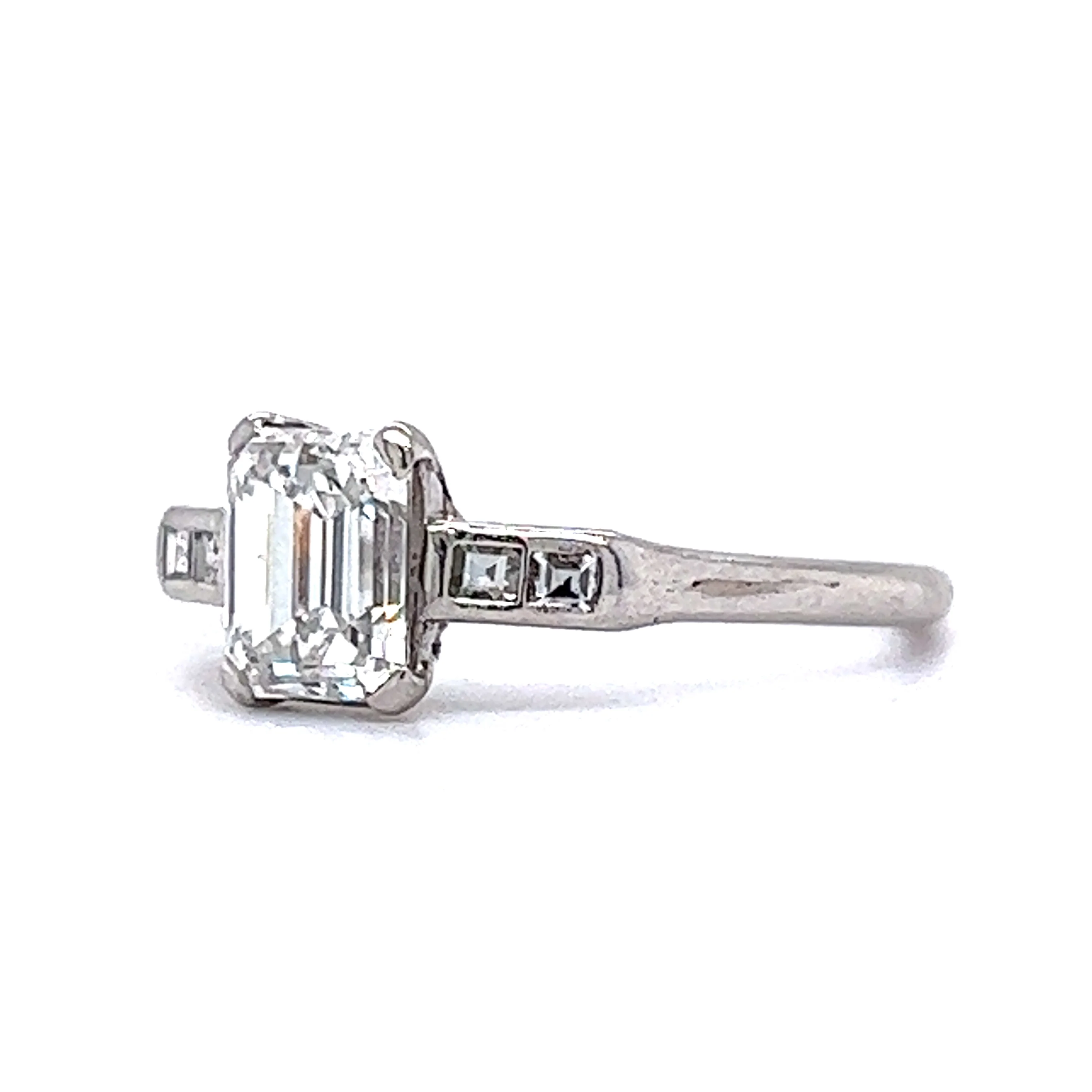 .95 Emerald Cut Diamond Engagement Ring in Platinum - Image 2