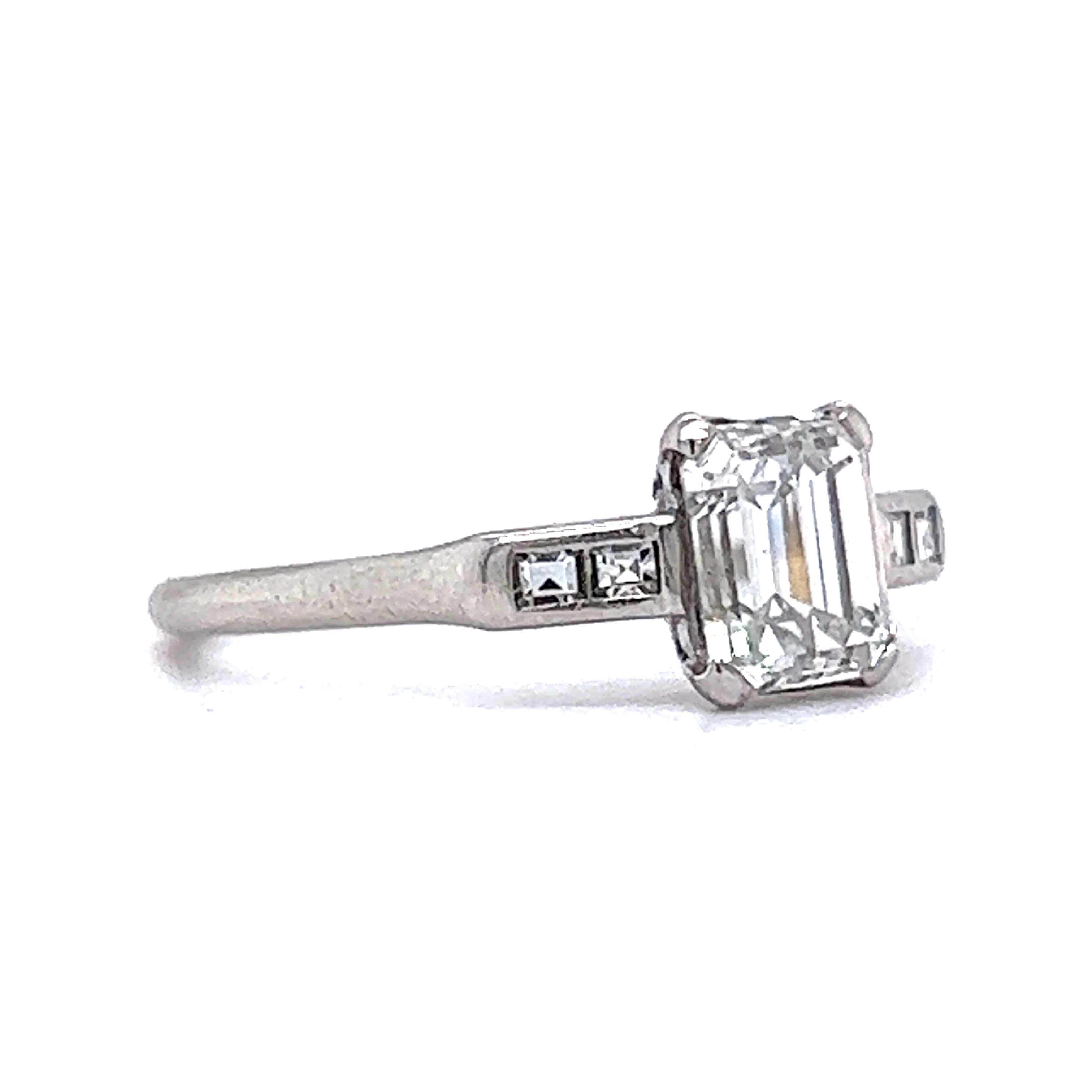.95 Emerald Cut Diamond Engagement Ring in Platinum - Image 3