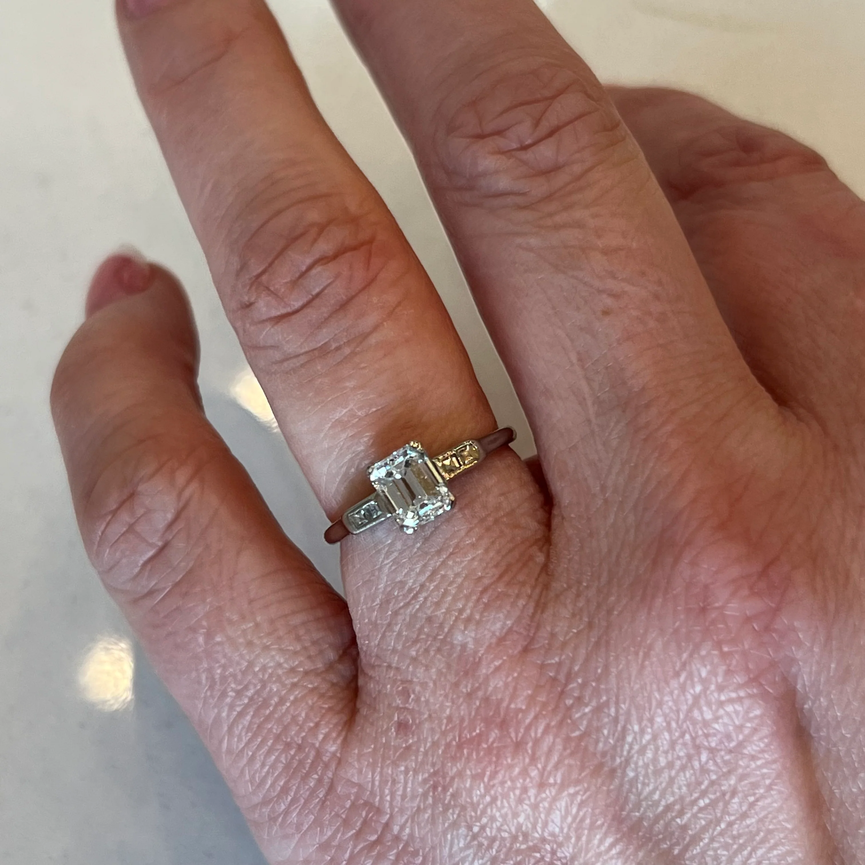 .95 Emerald Cut Diamond Engagement Ring in Platinum - Image 6