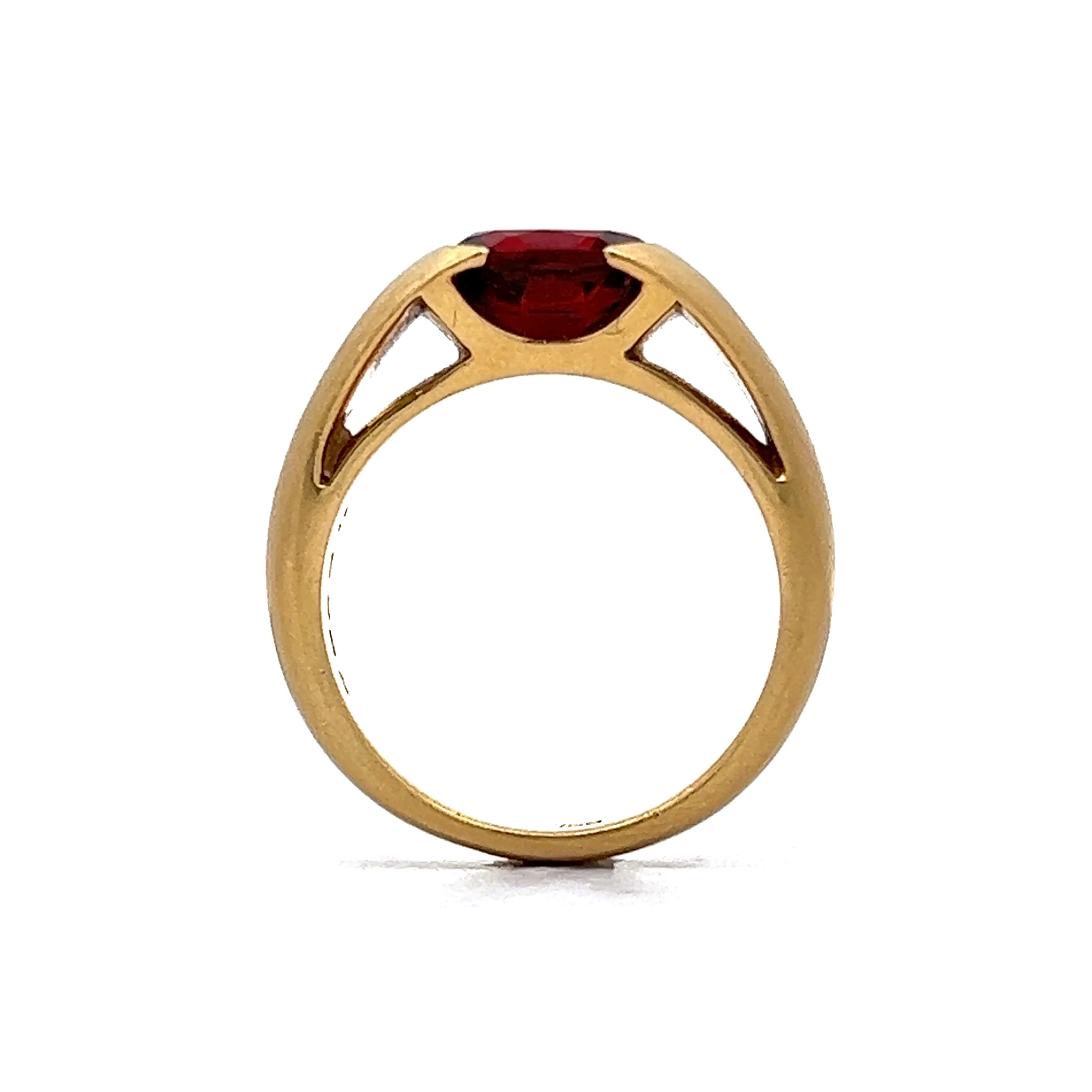 .95 Oval Garnet Stacking Ring in 18k Yellow Gold - Image 4