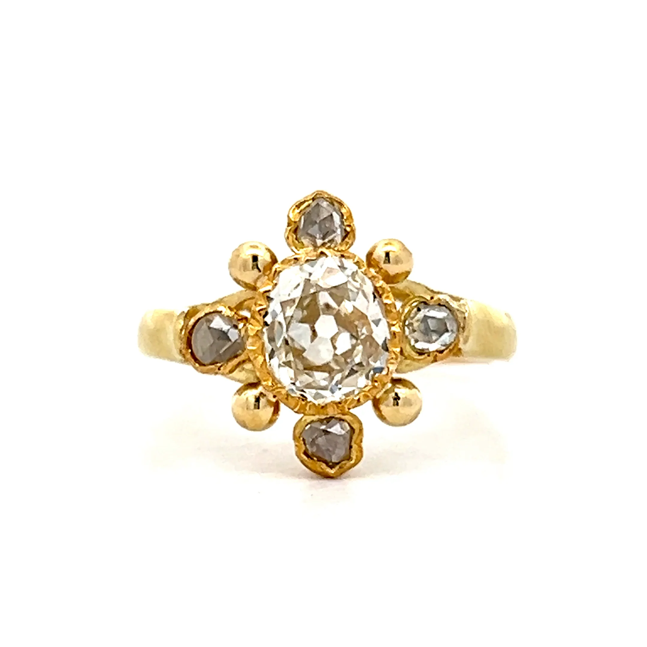 .95 Old Mine Diamond Halo Engagement Ring in 18k