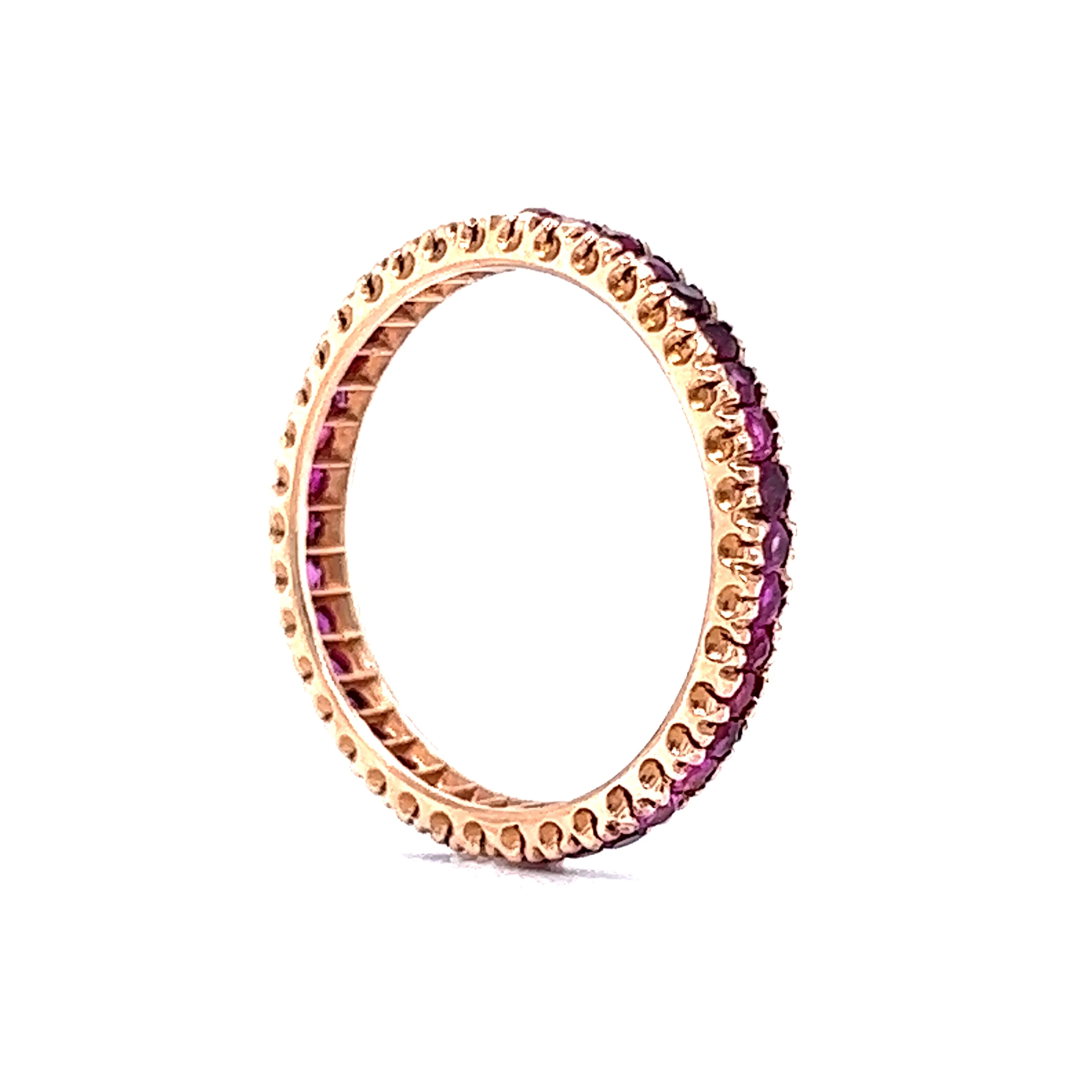 .95 Round Cut Ruby Eternity Wedding Band in 14k Rose Gold - Image 5