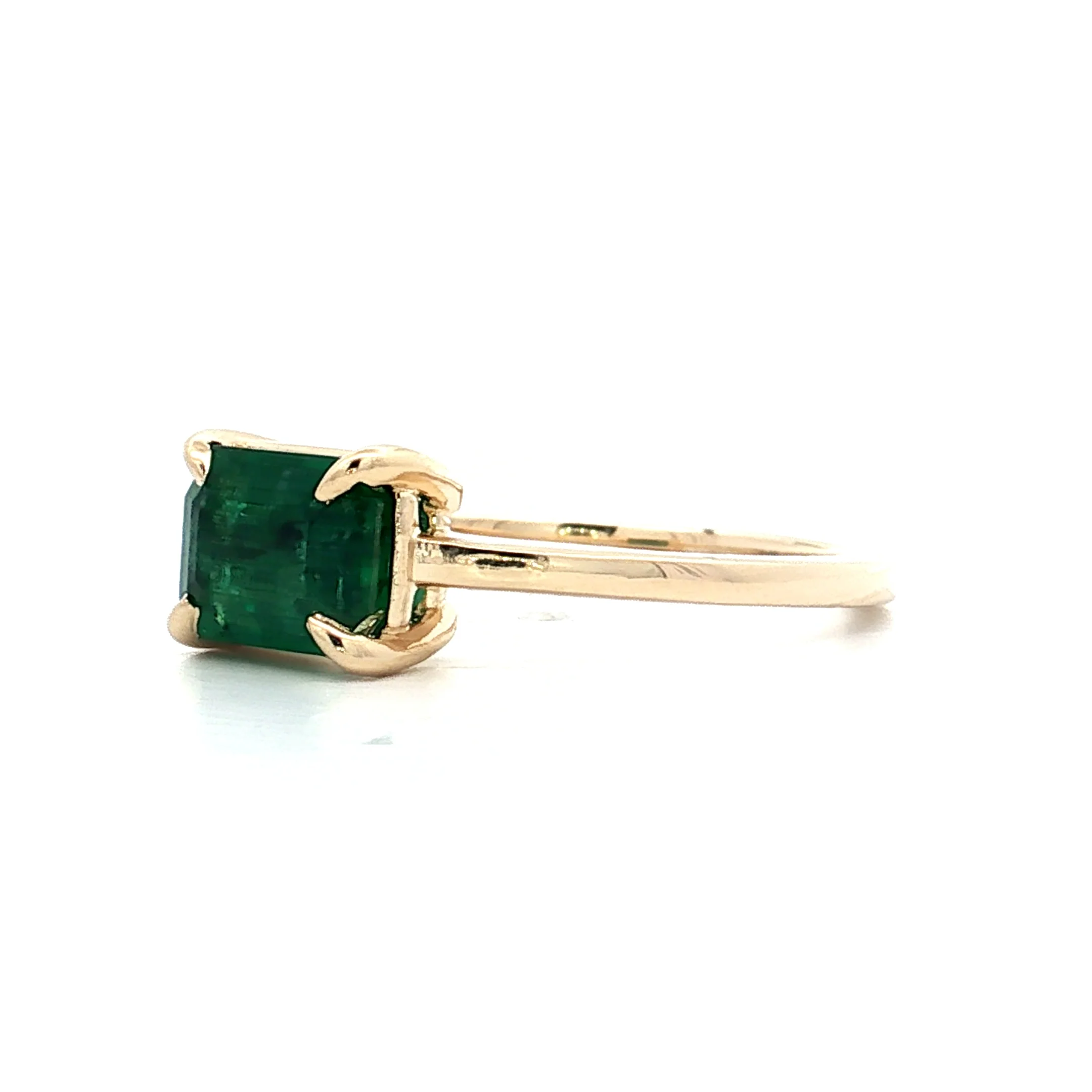 .96 East-West Emerald Engagement Ring in 14k - Image 2
